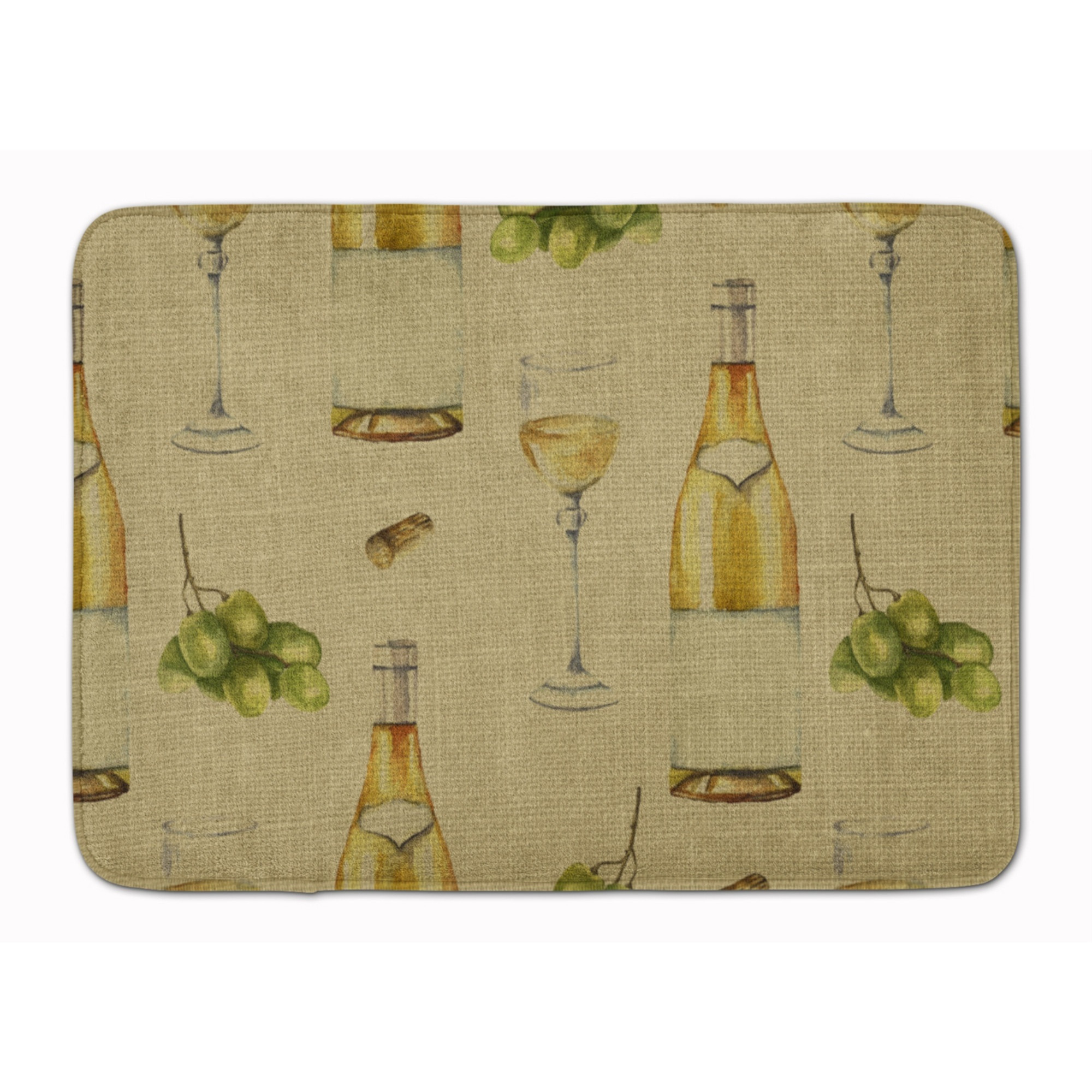 &quotCaroline's Treasures White Wine on Linen Floor Mat, 19"" H x 27"" W, Multicolor"