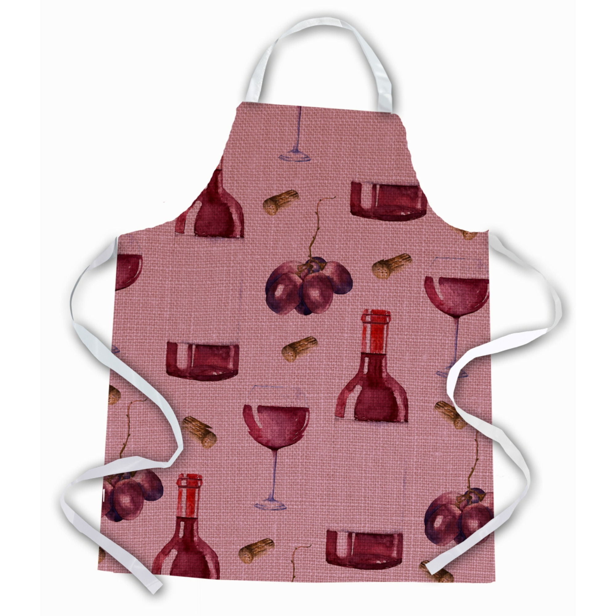 &quotCaroline's Treasures BB5195APRON Red Wine On Linen Apron, Large, Multicolor"