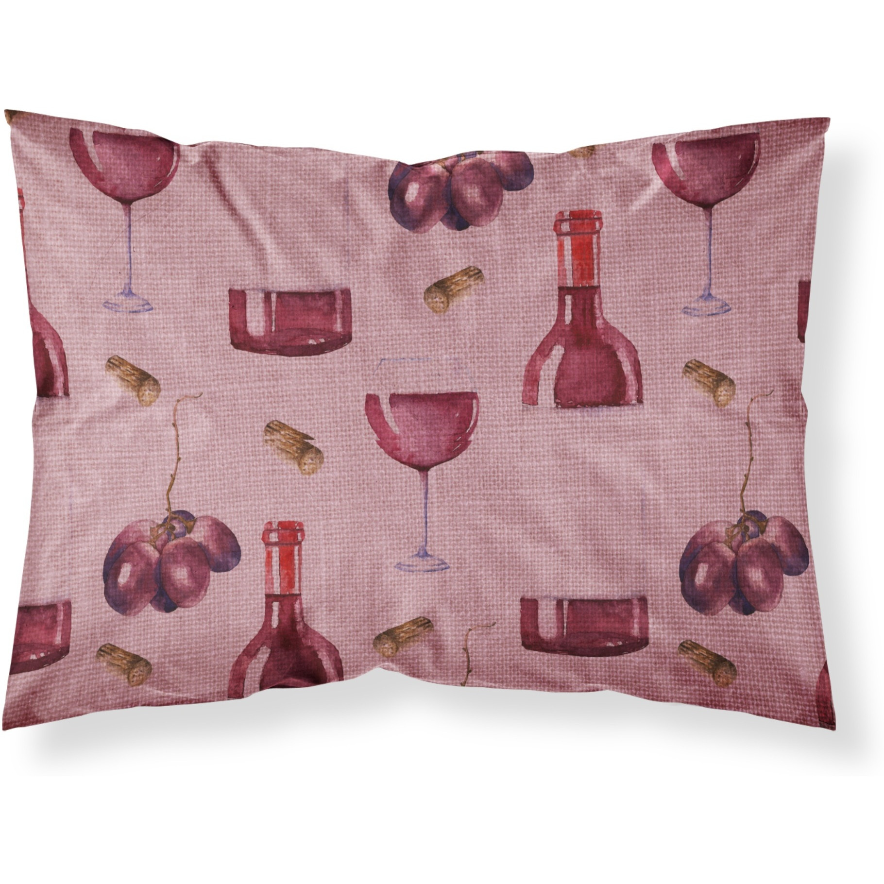 &quotCaroline's Treasures Red Wine on Linen Pillowcase, Standard, Multicolor"