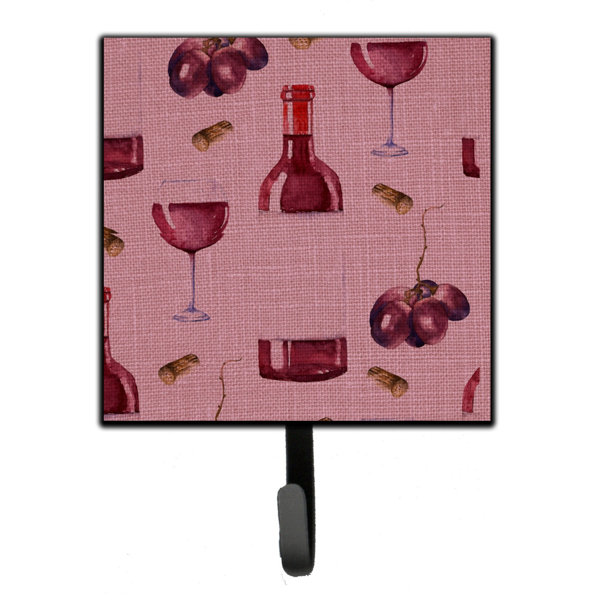 &quotCaroline's Treasures Red Wine on Linen Wall Hook, Small, Multicolor"