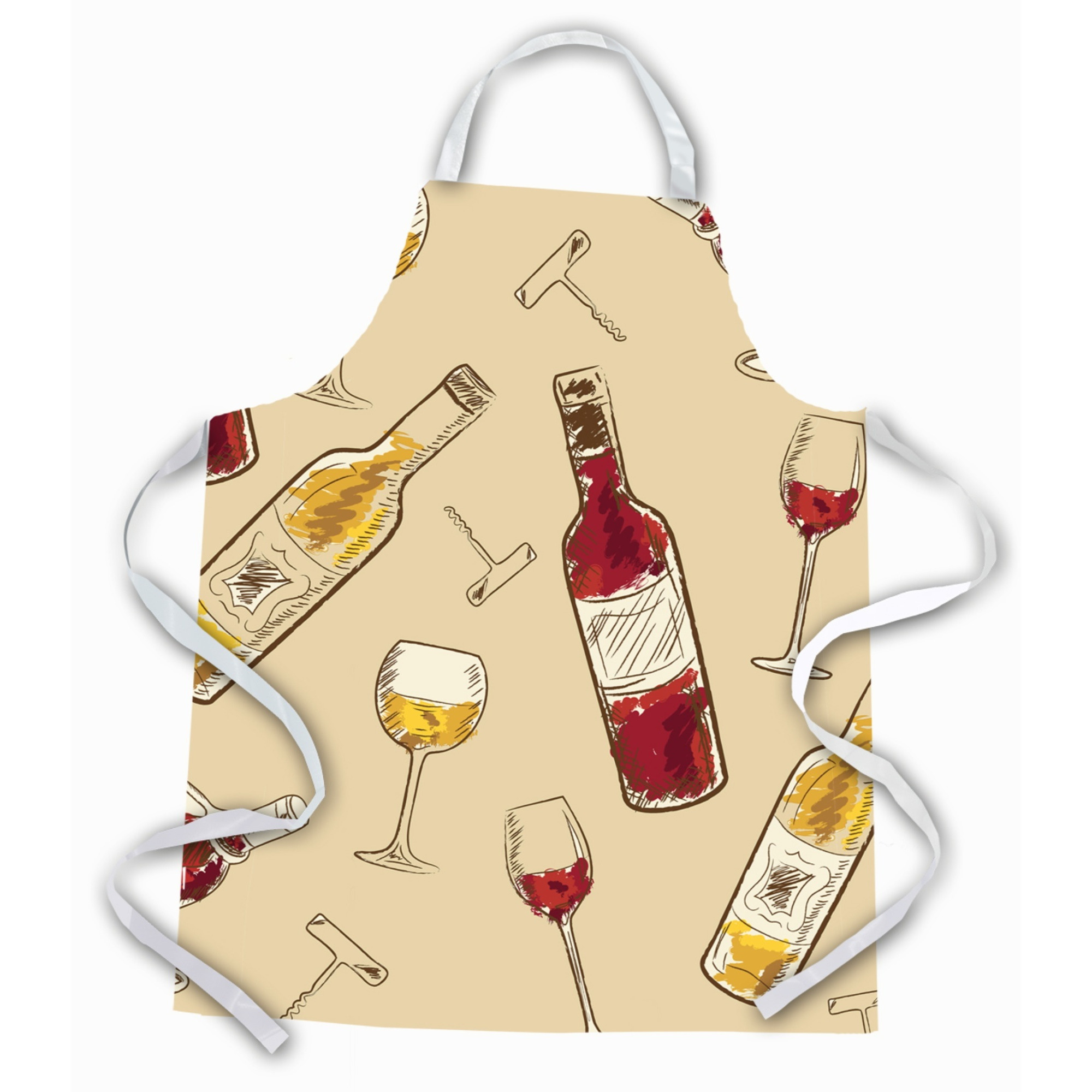 &quotCaroline's Treasures Red & White Wine Apron, Large, Multicolor"