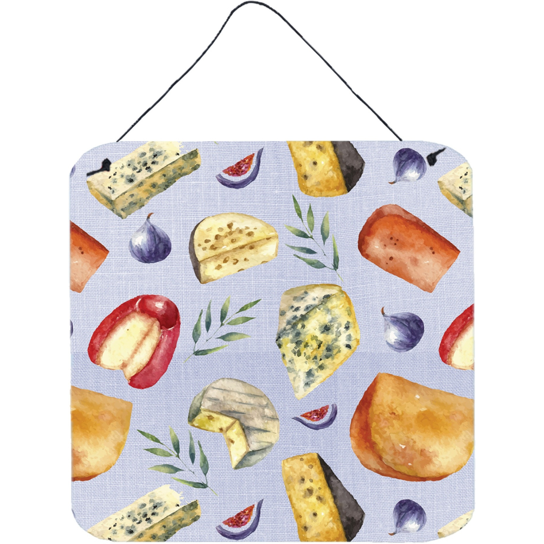 &quotCaroline's Treasures Assortment of Cheeses Metal Print, 6"" H x 6"" W, Multicolor"