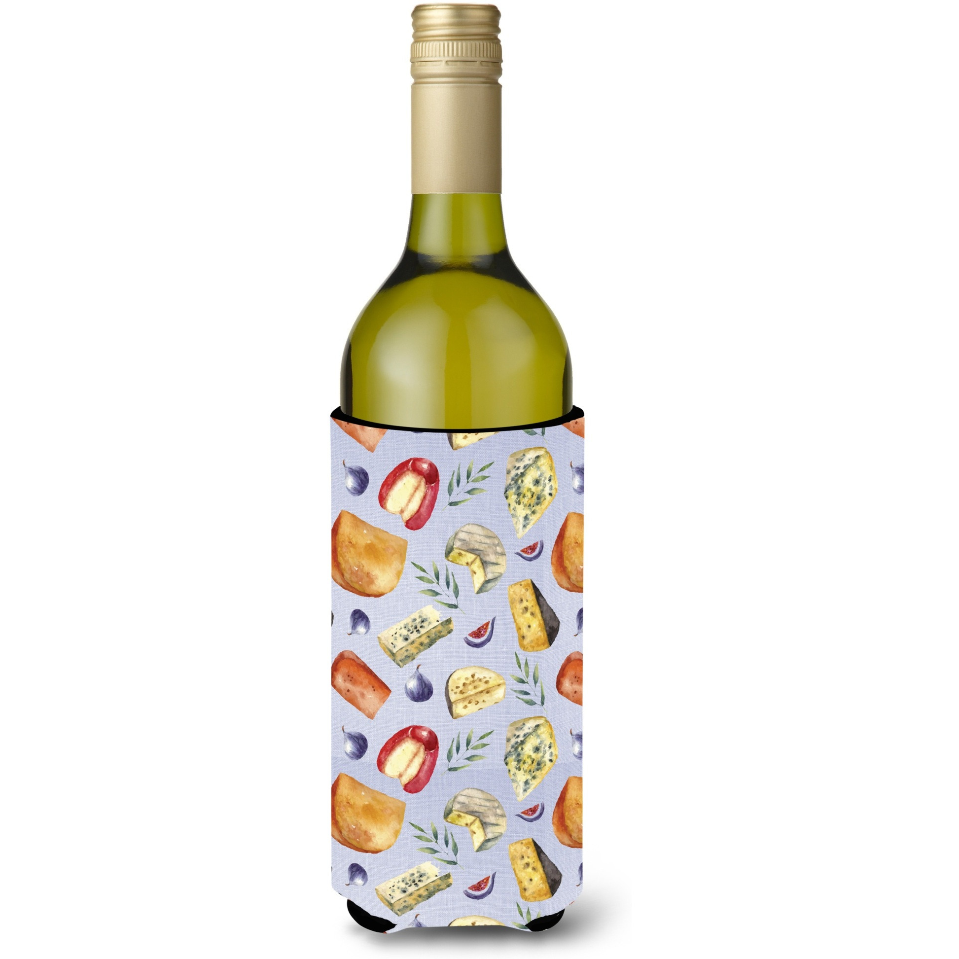 &quotCaroline's Treasures BB5198LITERK Assortment of Cheeses Wine Bottle Beverage Insulator Hugger, 750ml, Multicolor"