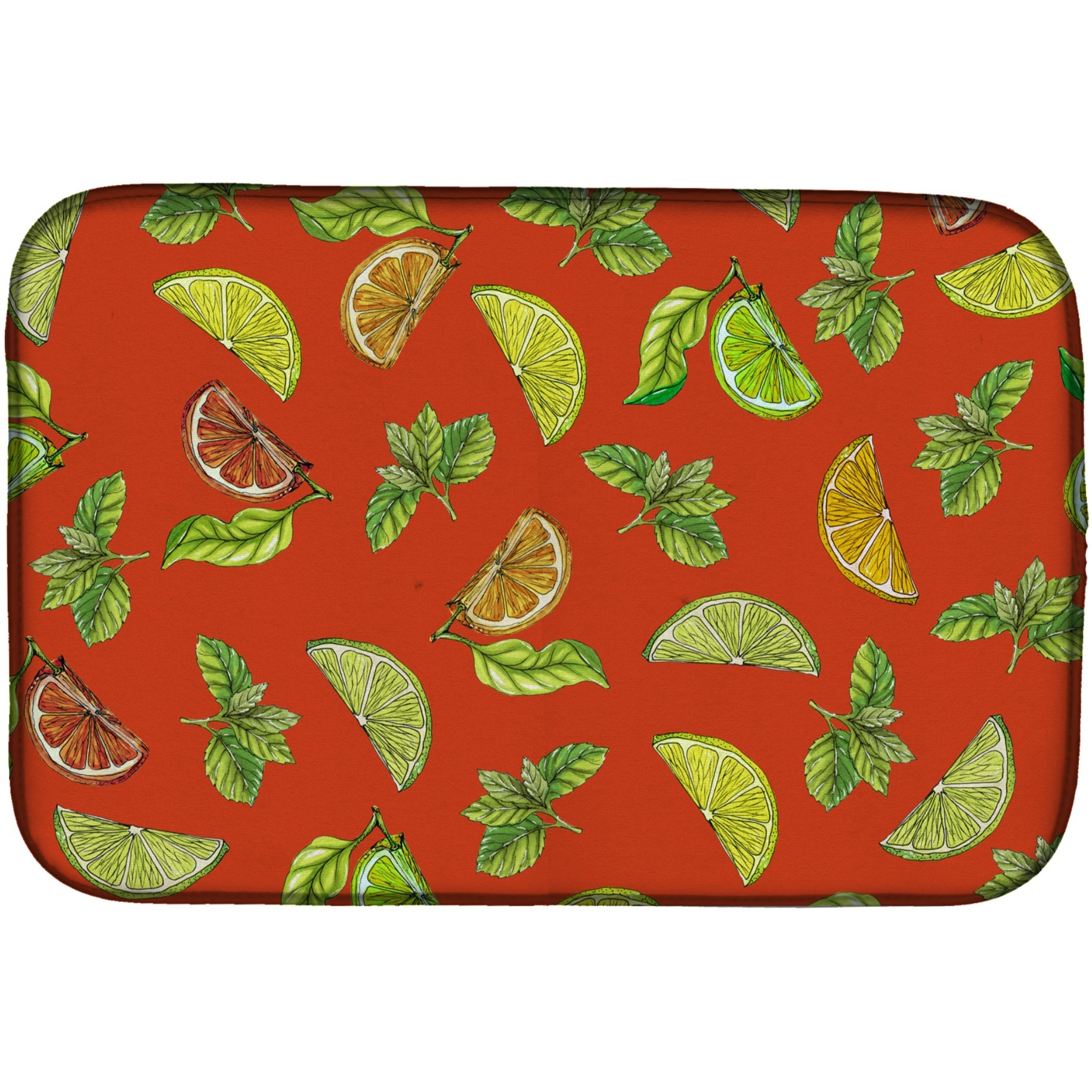 &quotCaroline's Treasures Lemons Dish Drying Mat, 14"" x 21"""