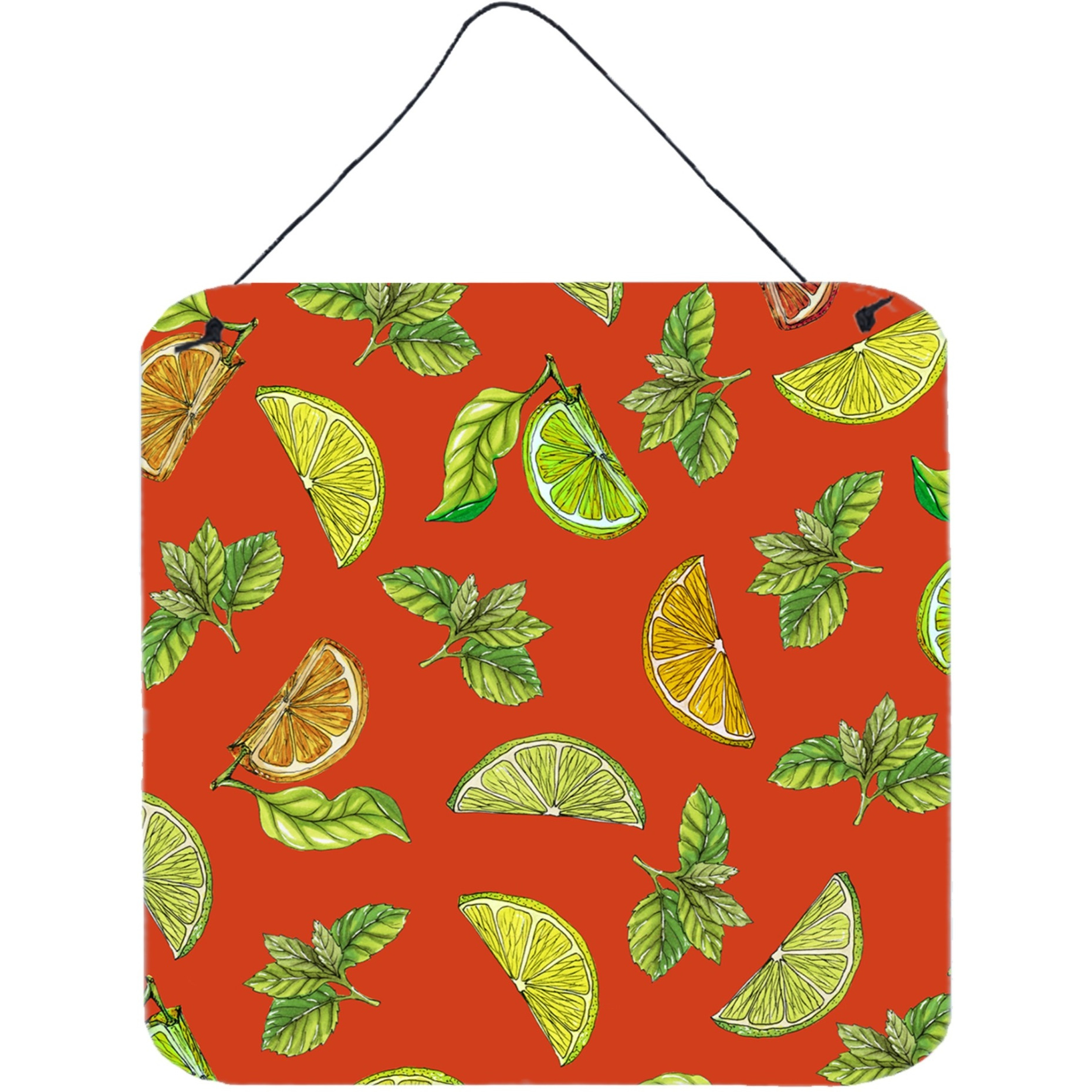 &quotCaroline's Treasures Lemons, Limes and Oranges Metal Print, 6"" H x 6"" W, Multicolor"