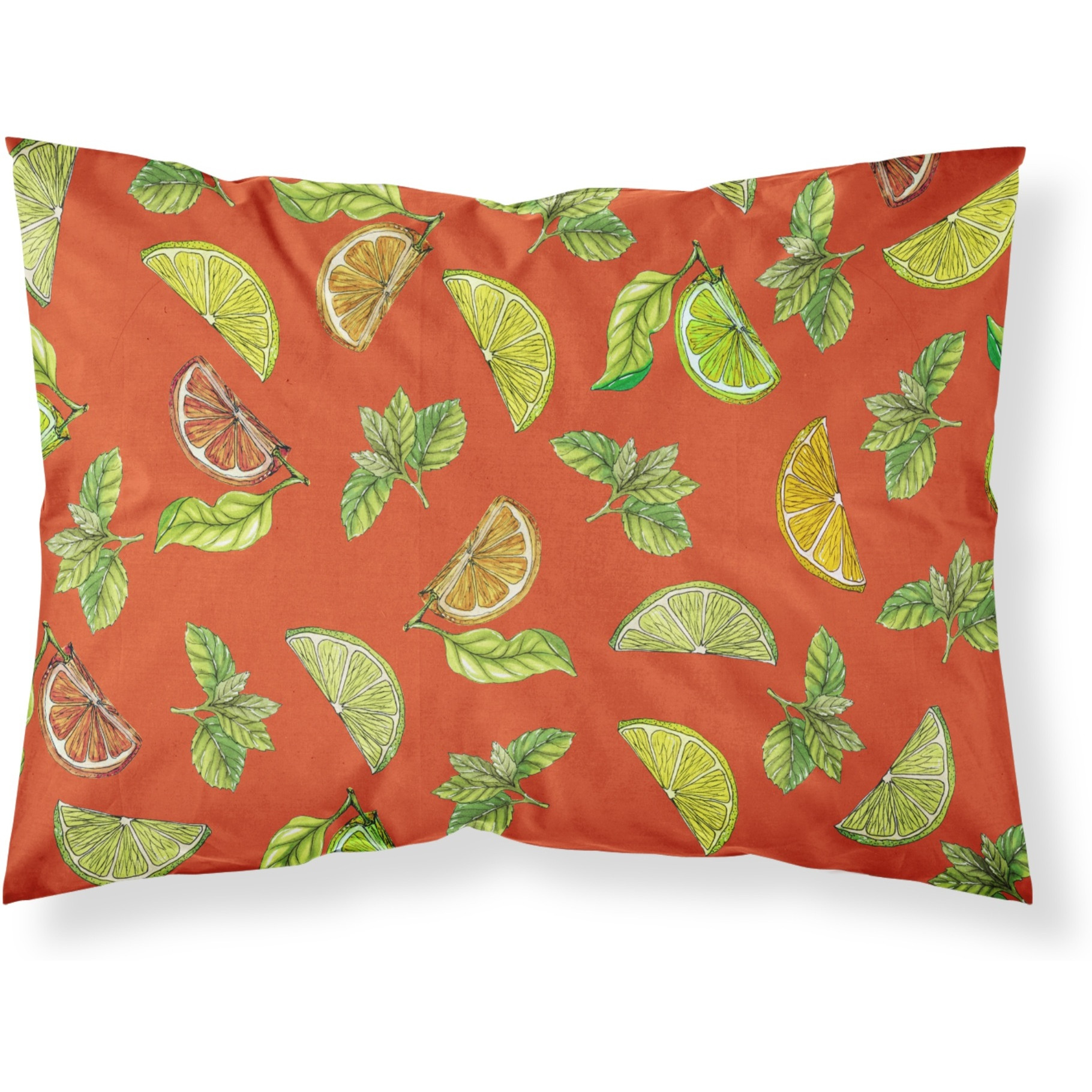 &quotCaroline's Treasures Lemons, Limes and Oranges Printed, Polyester, 250 Thread count, Envelope closure Pillowcase, Standard, Multicolor"
