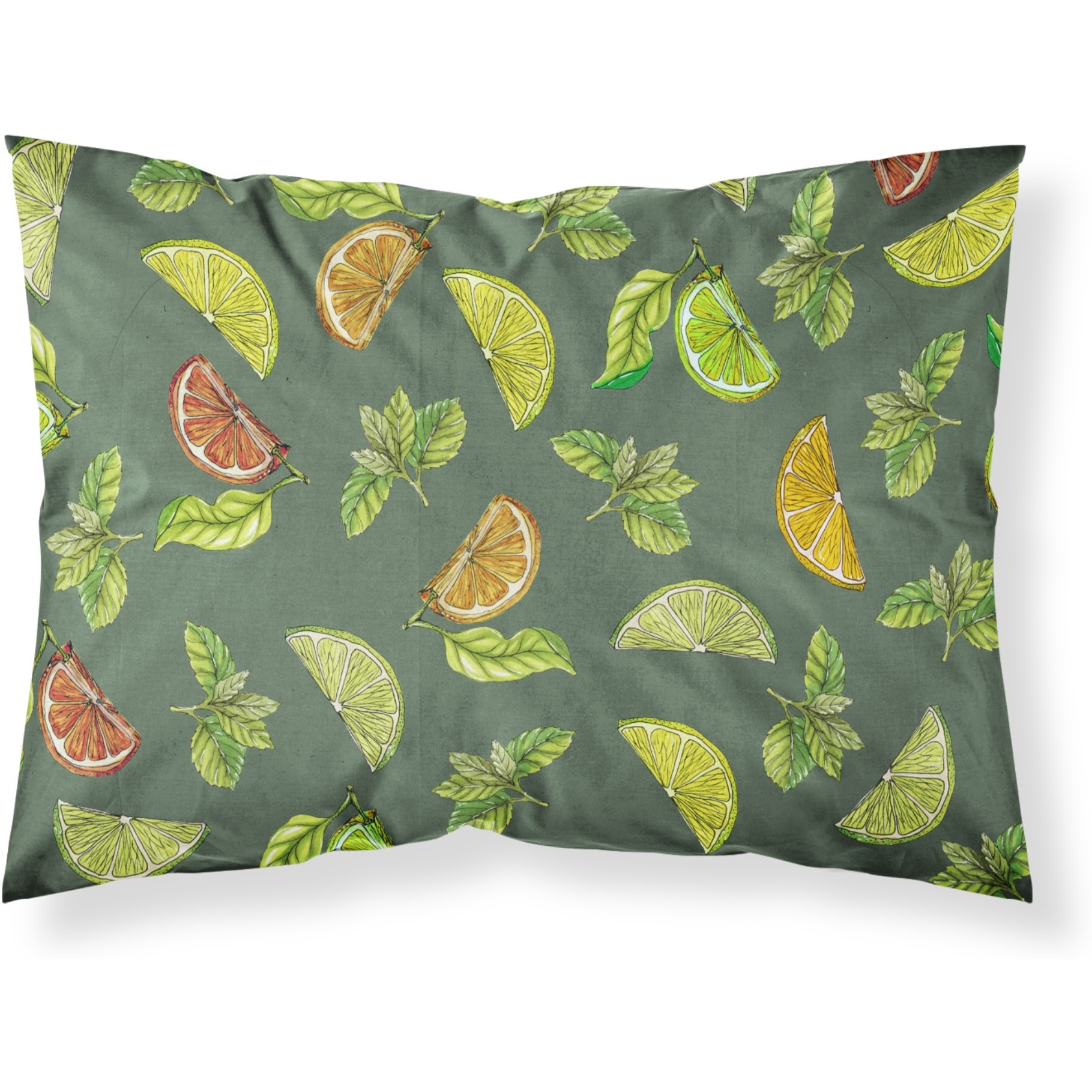 &quotCaroline's Treasures Lemons, Limes and Oranges Printed, Polyester, 250 Thread count, Envelope closure Pillowcase, Standard, Multicolor"