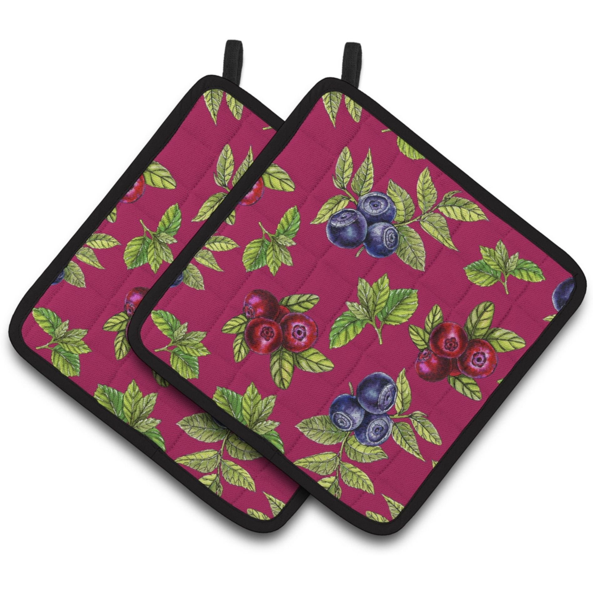 &quotCaroline's Treasures Berries Pair of Pot Holders, 7.5HX7.5W, Multicolor"