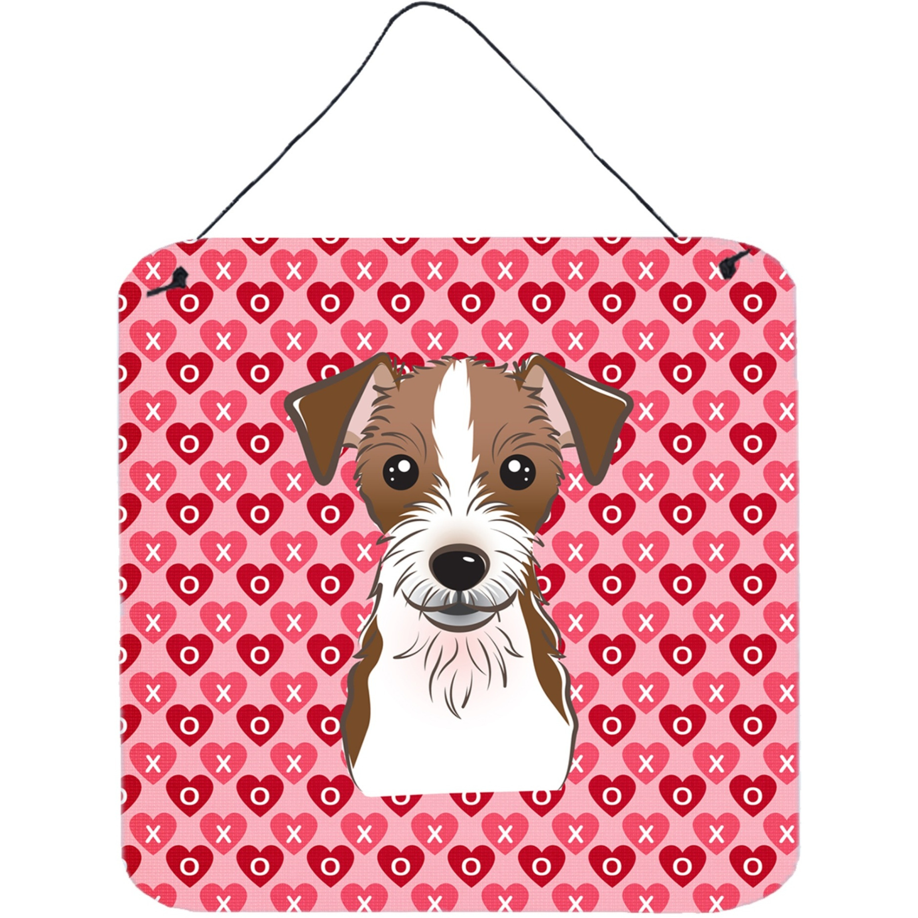 &quotCaroline's Treasures Jack Russell Terrier Hearts Metal Print, 6 H x 6 W, Multicolor"