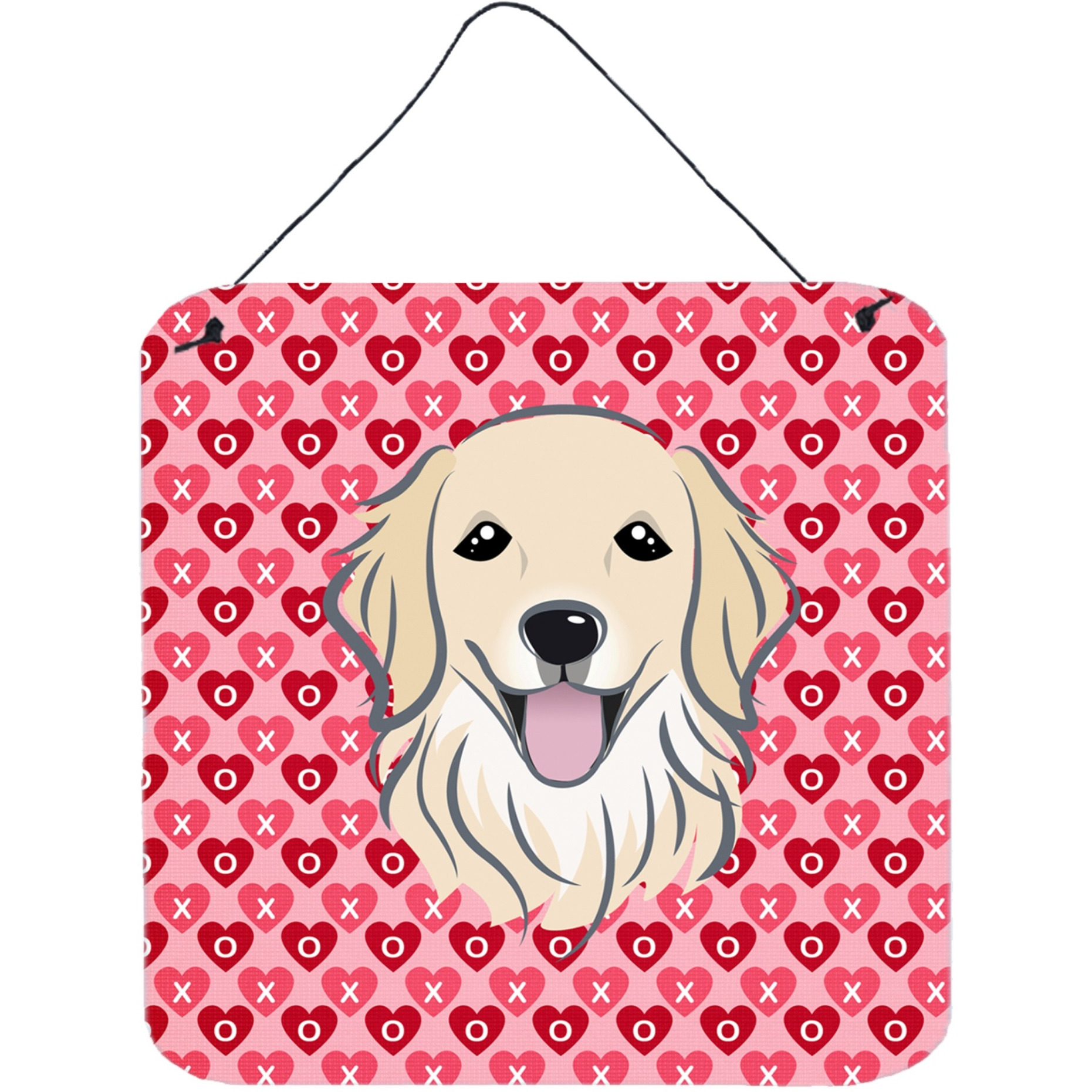 &quotCaroline's Treasures Golden Retriever Hearts Metal Print, 6 H x 6 W, Multicolor"