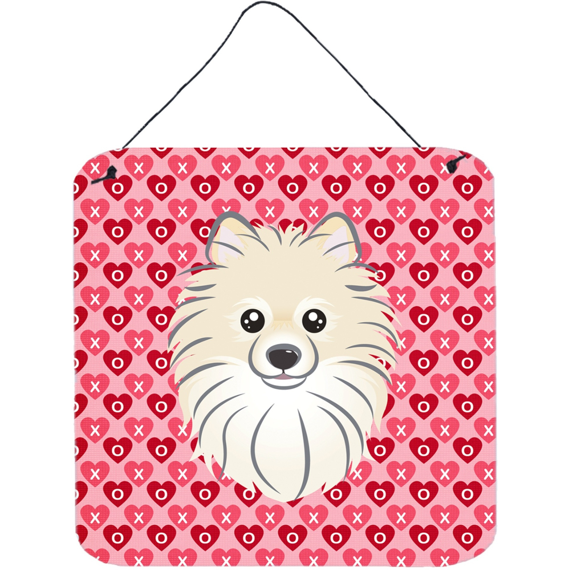 &quotCaroline's Treasures Pomeranian Hearts Metal Print, 6 H x 6 W, Multicolor"