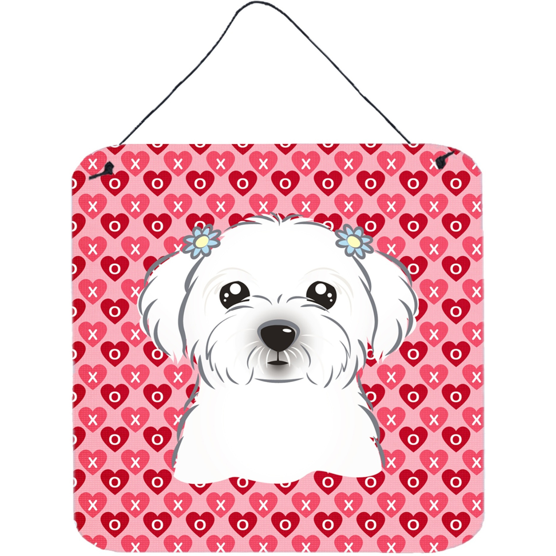 &quotCaroline's Treasures Maltese Hearts Metal Print, 6 H x 6 W, Multicolor"