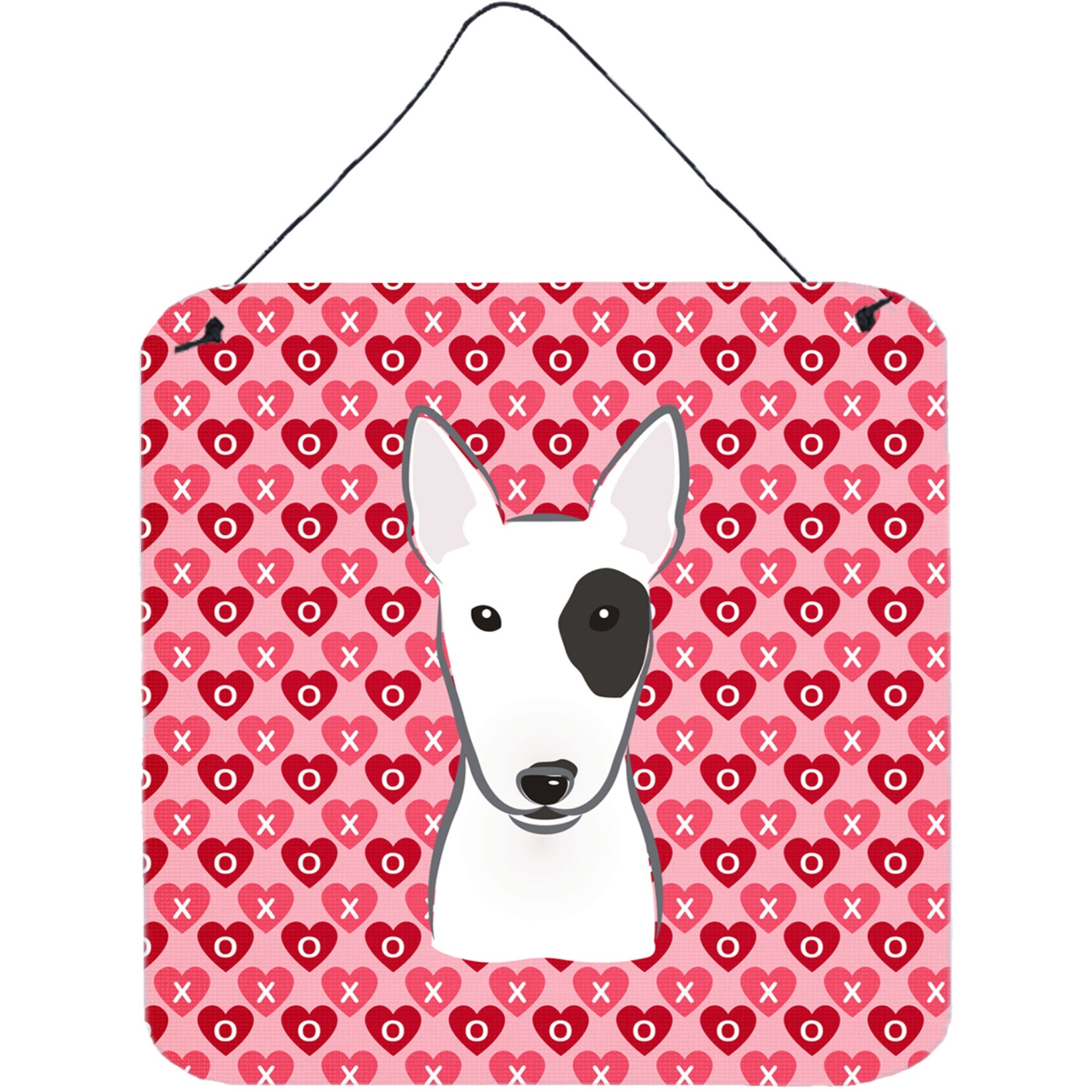 &quotCaroline's Treasures Bull Terrier Hearts Metal Print, 6 H x 6 W, Multicolor"