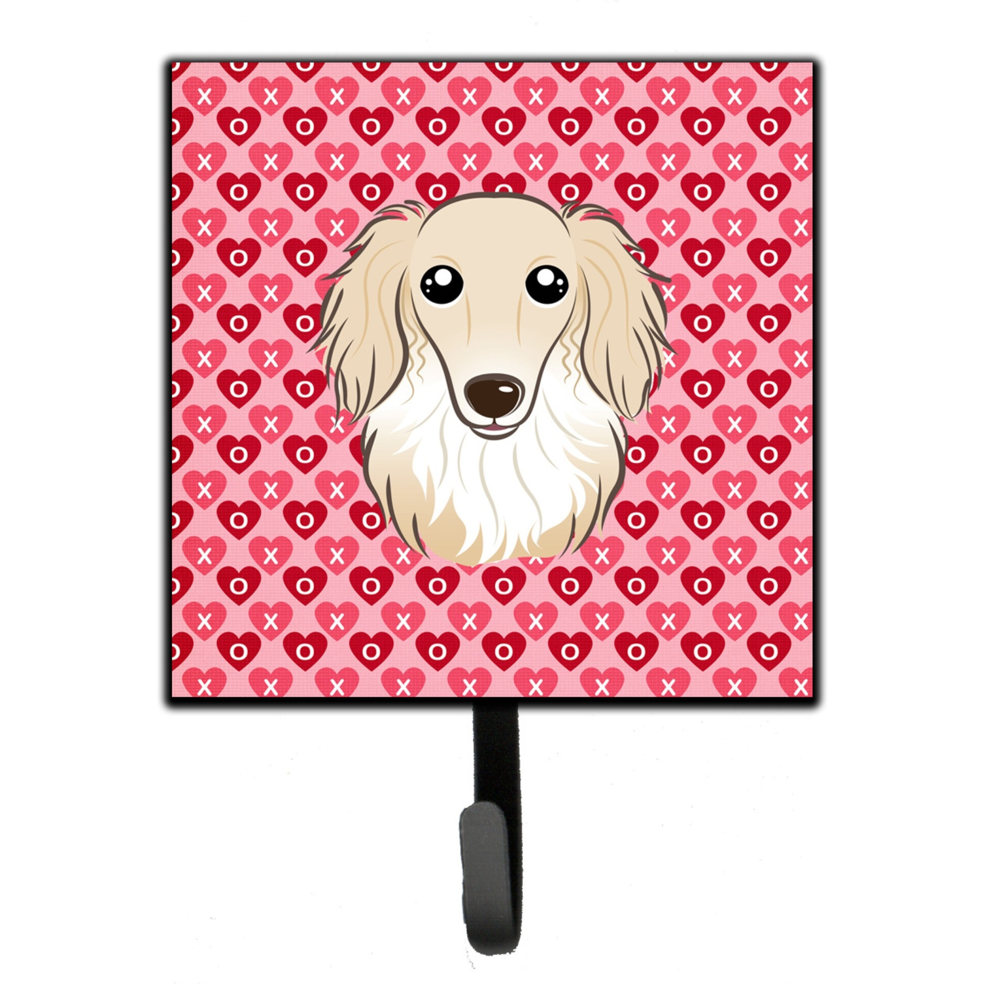 &quotCaroline's Treasures Longhair Creme Dachshund Hearts Wall Hook, Small, Multicolor"