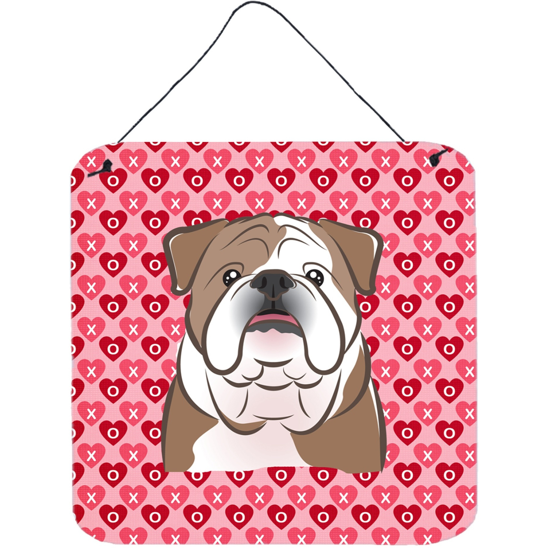 &quotCaroline's Treasures English Bulldog Hearts Metal Print, 6 H x 6 W, Multicolor"