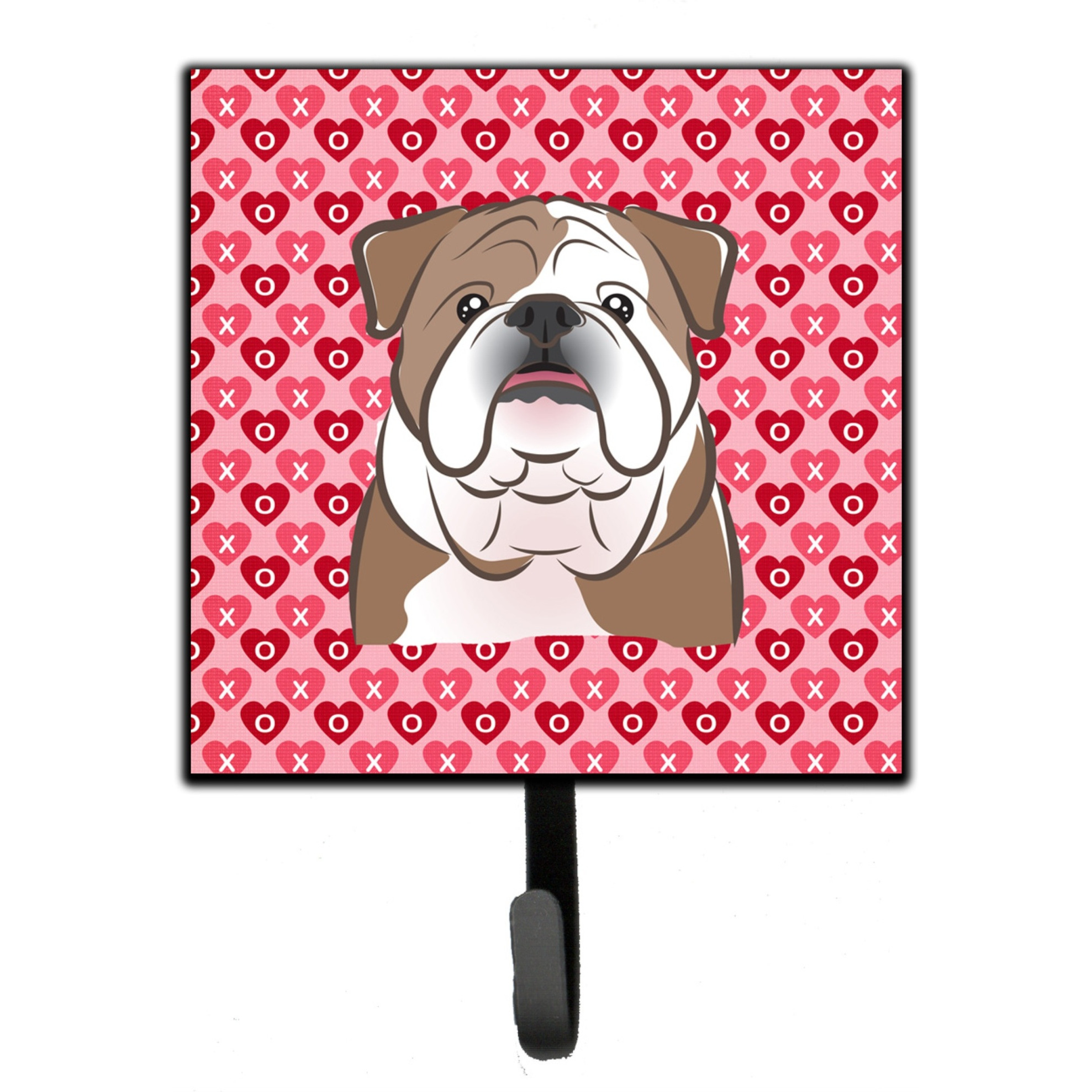 &quotCaroline's Treasures English Bulldog Hearts Wall Hook, Small, Multicolor"