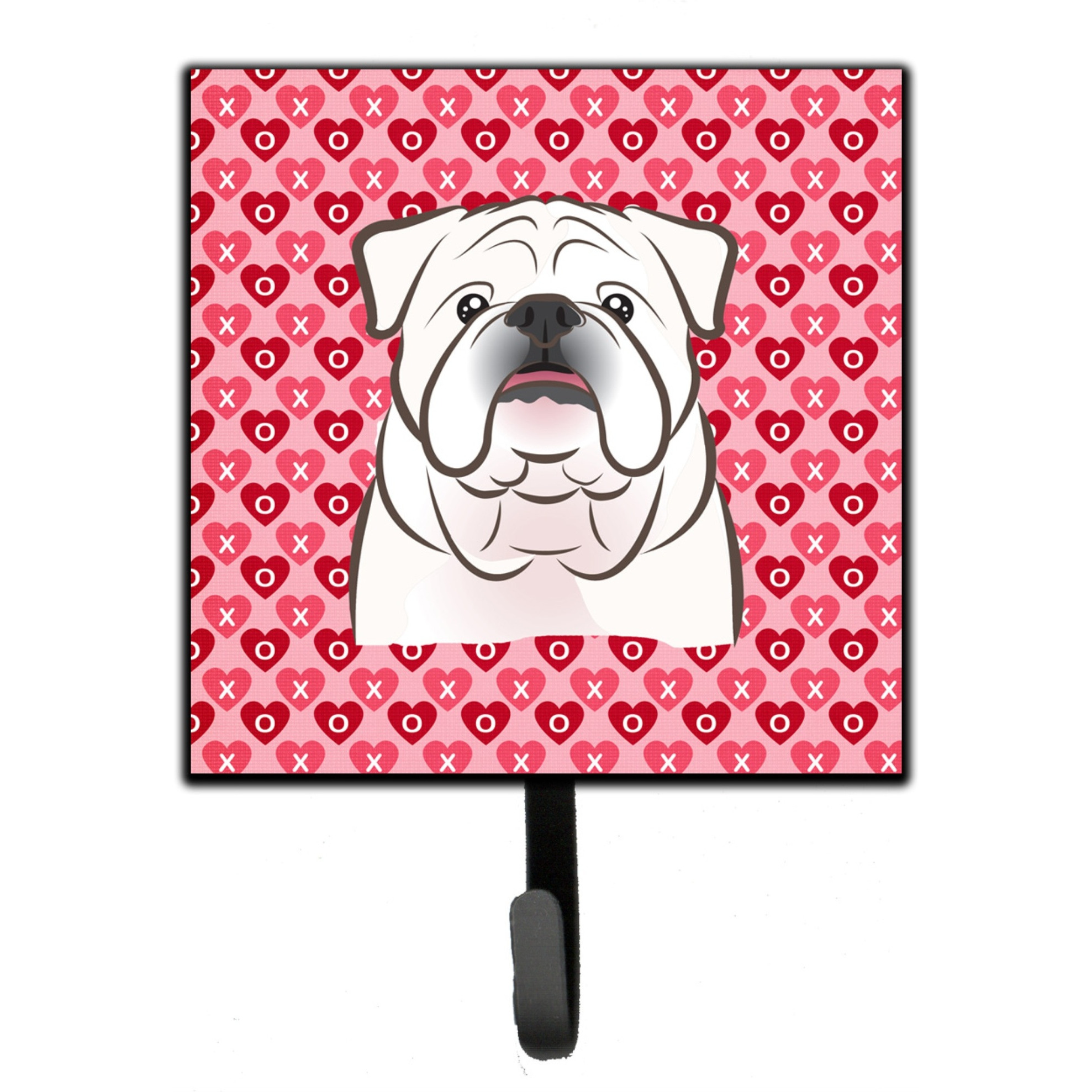 &quotCaroline's Treasures White English Bulldog Hearts Wall Hook, Small, Multicolor"