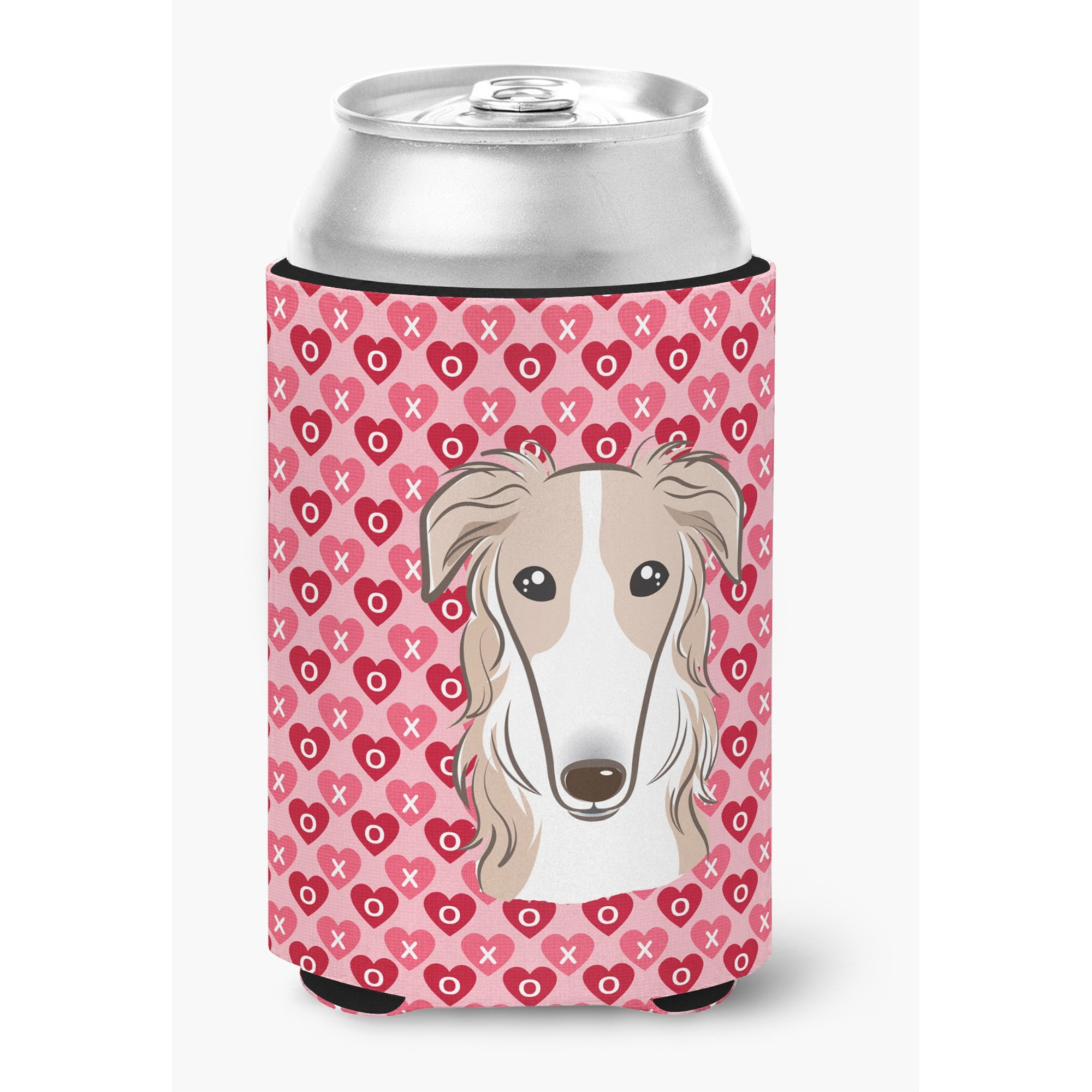 &quotCaroline's Treasures Borzoi Hearts Can or Bottle Hugger, Multicolor"