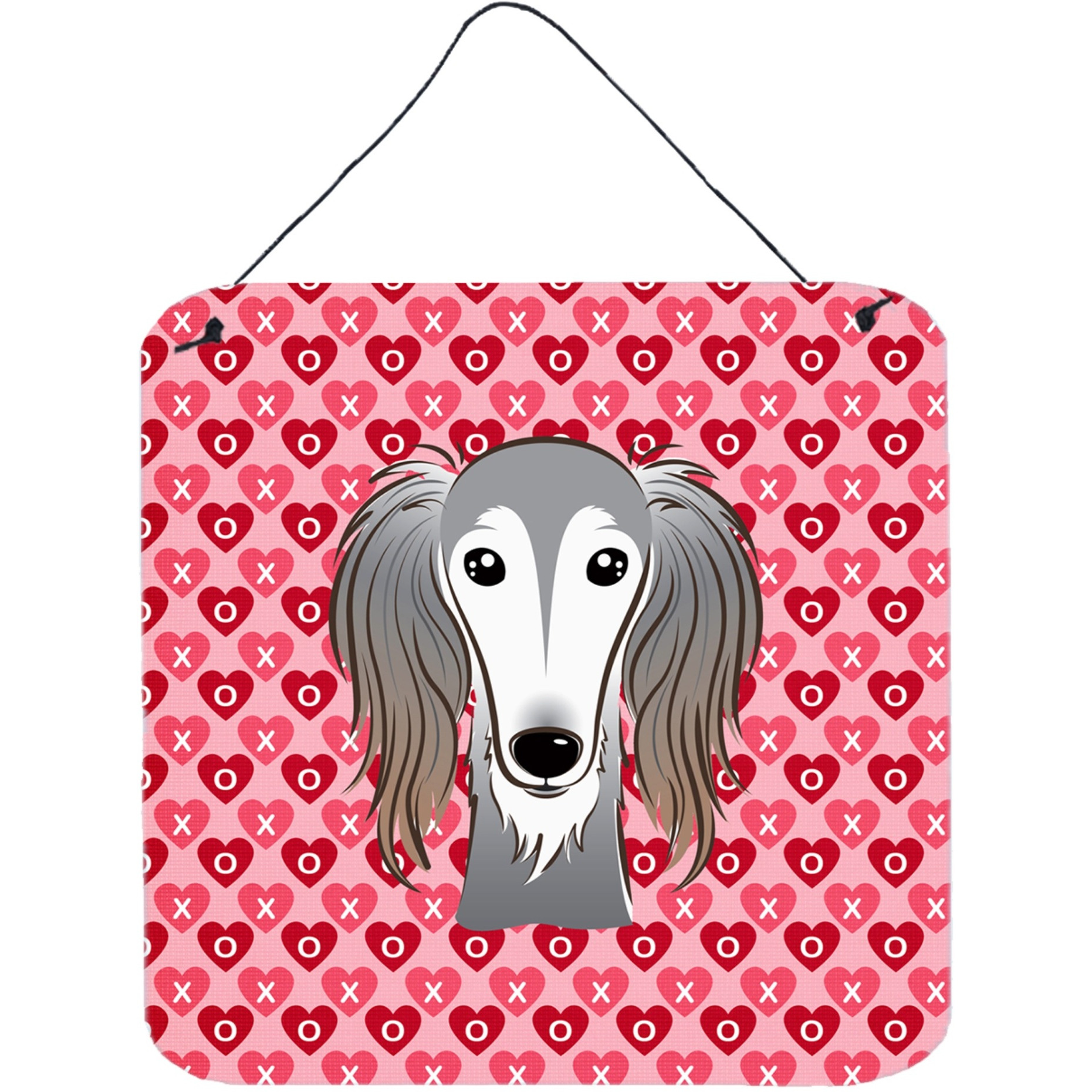 &quotCaroline's Treasures Saluki Hearts Metal Print, 6 H x 6 W, Multicolor"
