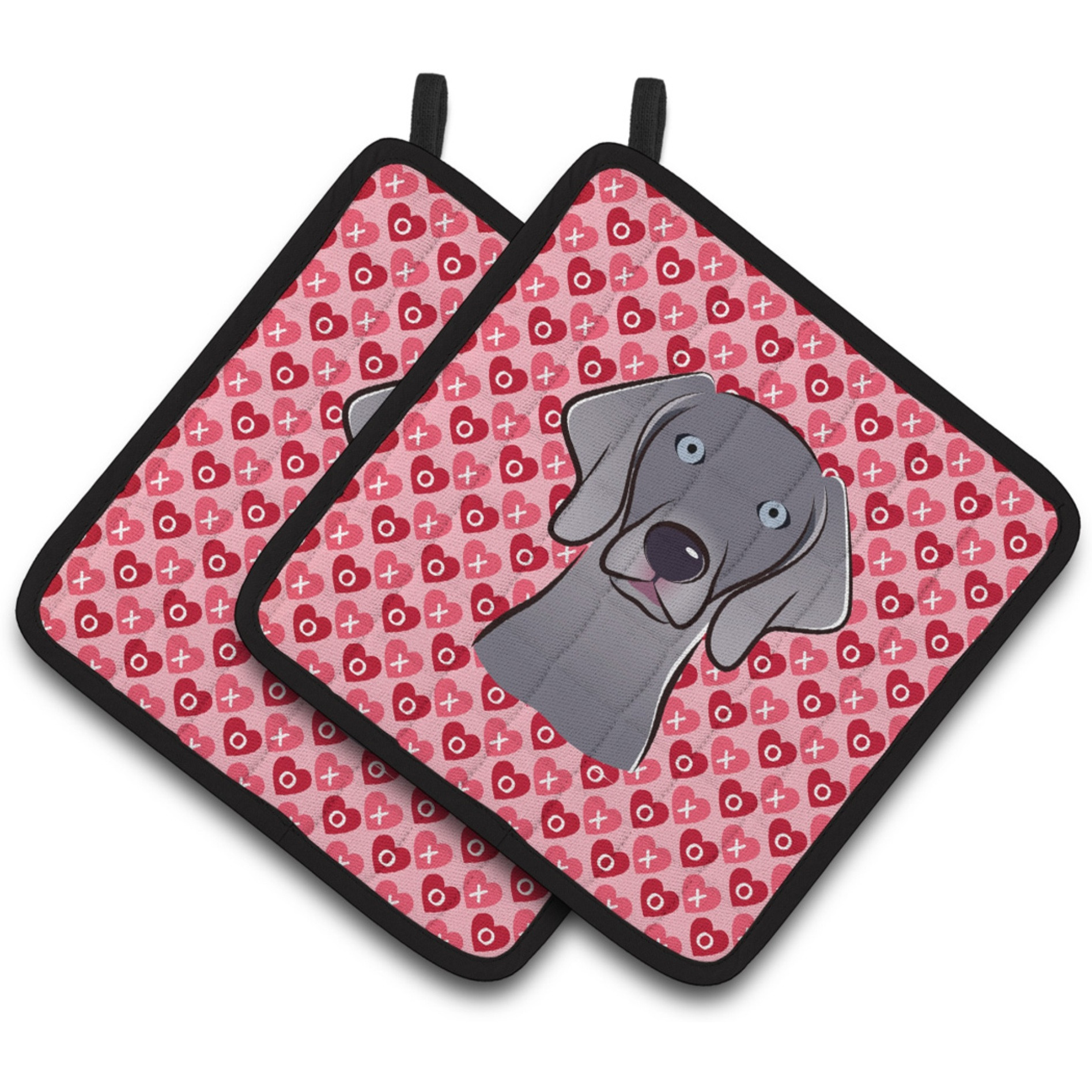 &quotCaroline's Treasures Weimaraner Hearts Pair of Pot Holders, 7.5HX7.5W, Multicolor"