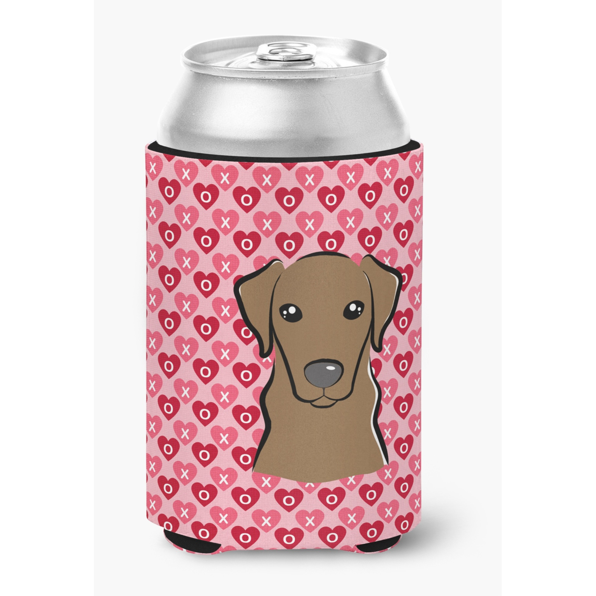 &quotCaroline's Treasures Chocolate Labrador Hearts Can or Bottle Hugger, Multicolor"
