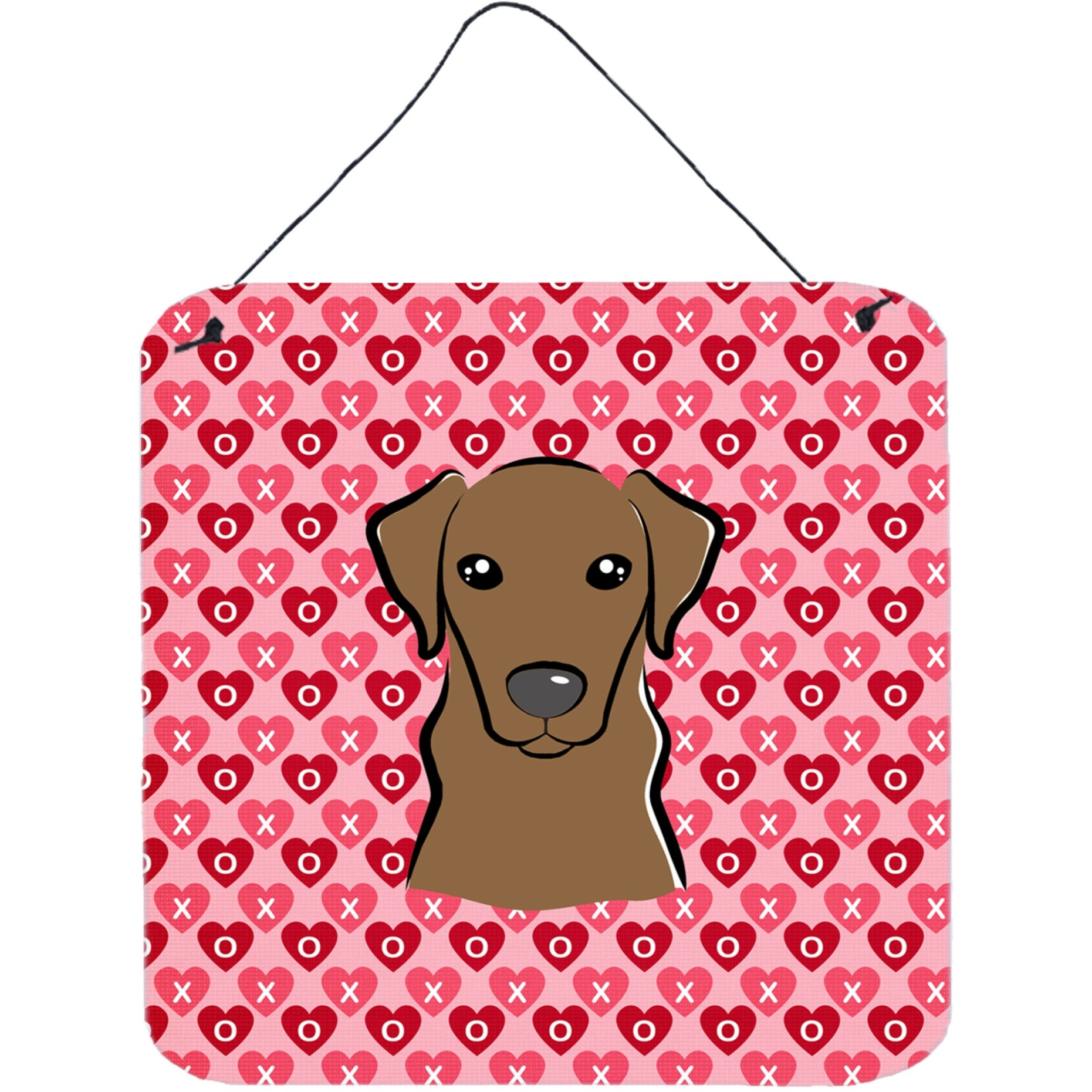 &quotCaroline's Treasures Chocolate Labrador Hearts Metal Print, 6 H x 6 W, Multicolor"