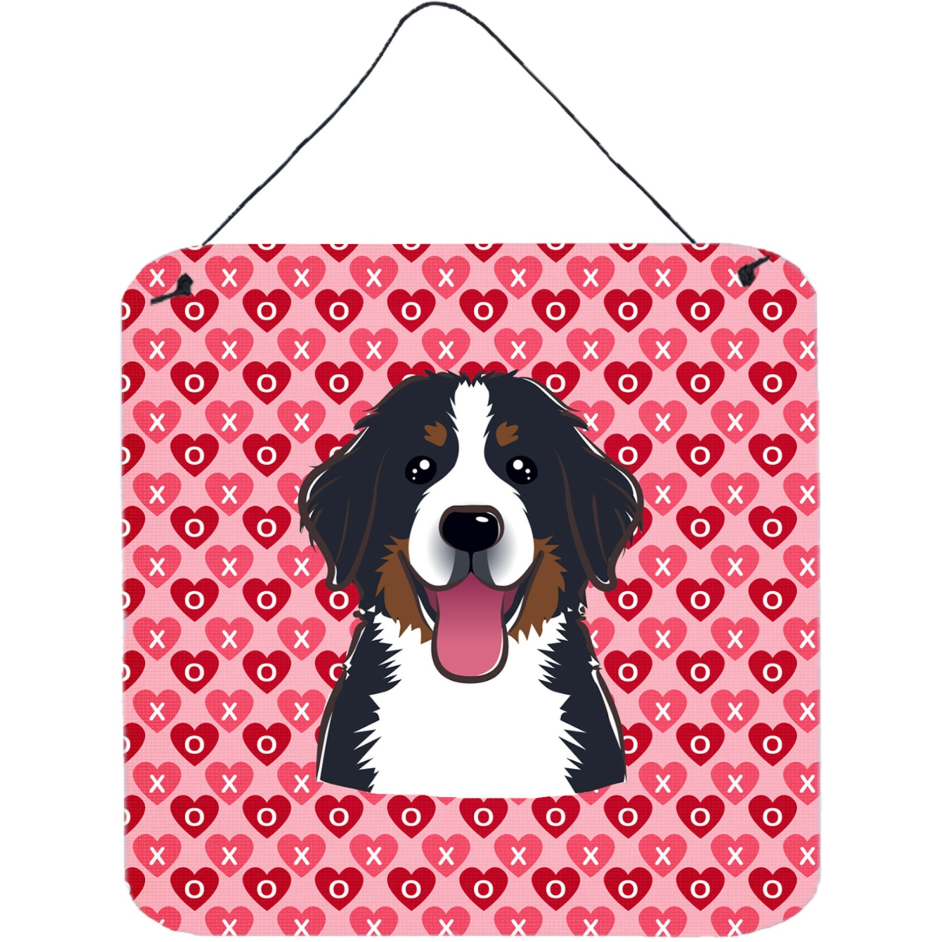 &quotCaroline's Treasures Bernese Mountain Dog Hearts Metal Print, 6 H x 6 W, Multicolor"