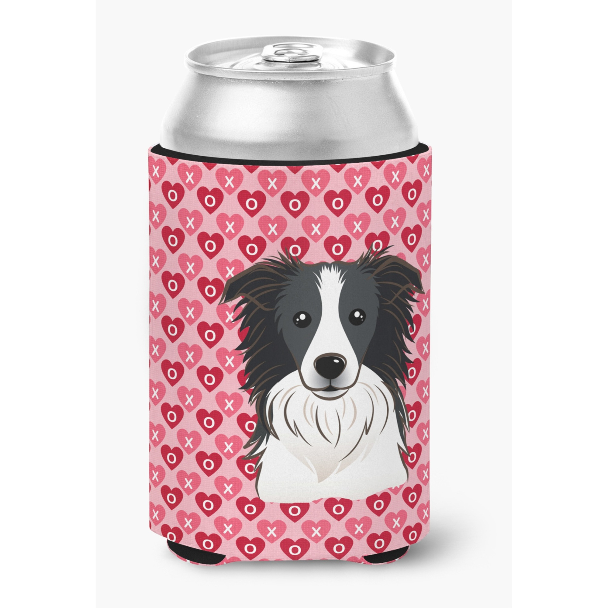 &quotCaroline's Treasures Border Collie Hearts Can or Bottle Hugger, Multicolor"