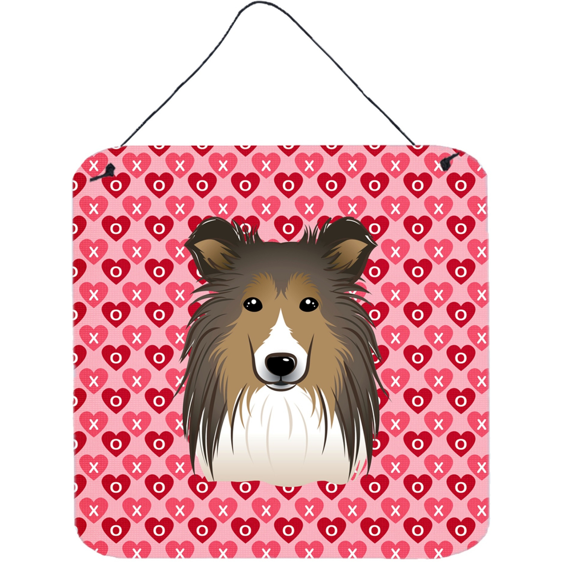 &quotCaroline's Treasures Sheltie Hearts Metal Print, 6 H x 6 W, Multicolor"