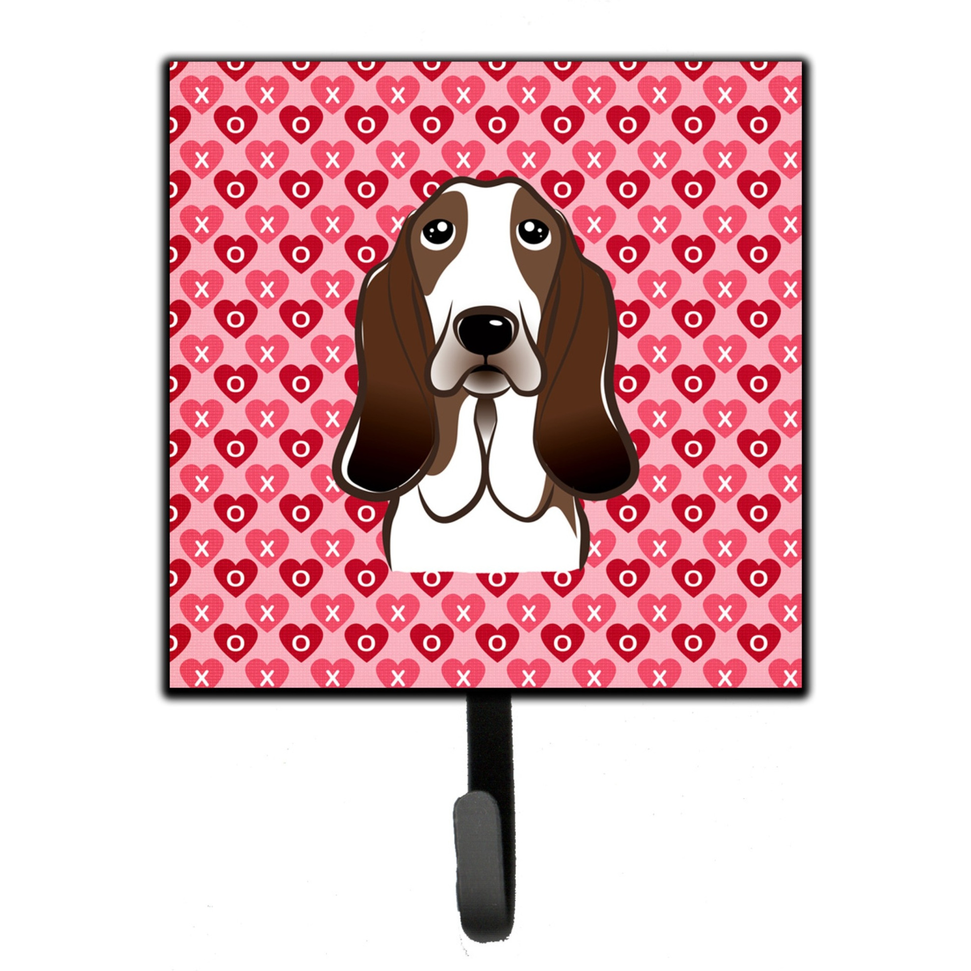 &quotCaroline's Treasures Basset Hound Hearts Wall Hook, Small, Multicolor"