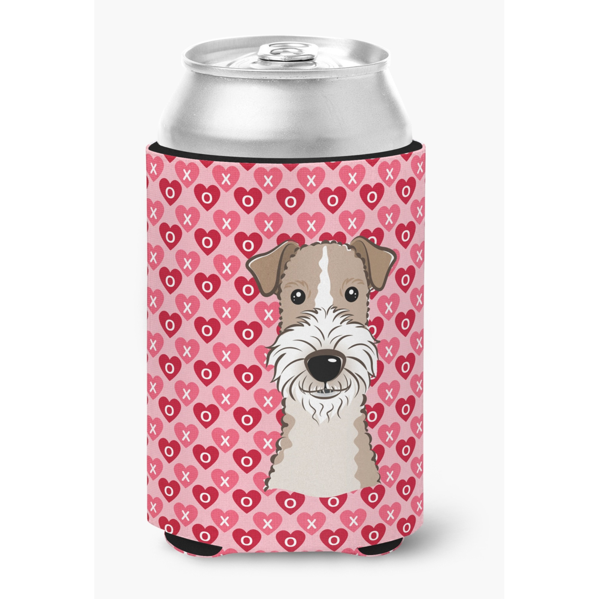 &quotCaroline's Treasures Wire Haired Fox Terrier Hearts Can or Bottle Hugger, Multicolor"