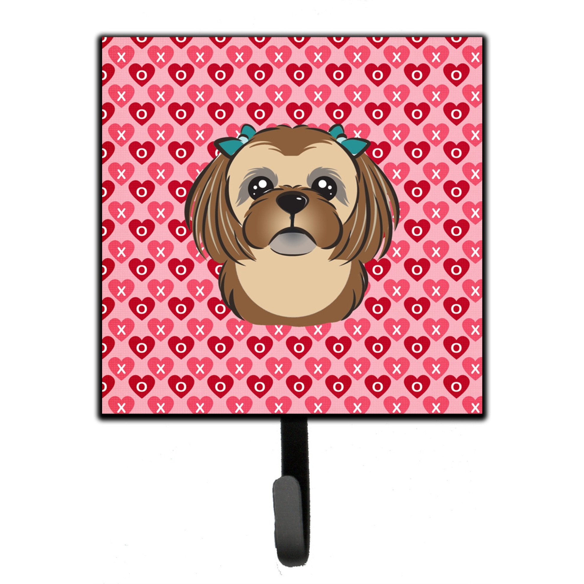 &quotCaroline's Treasures Chocolate Brown Shih Tzu Hearts Wall Hook, Small, Multicolor"