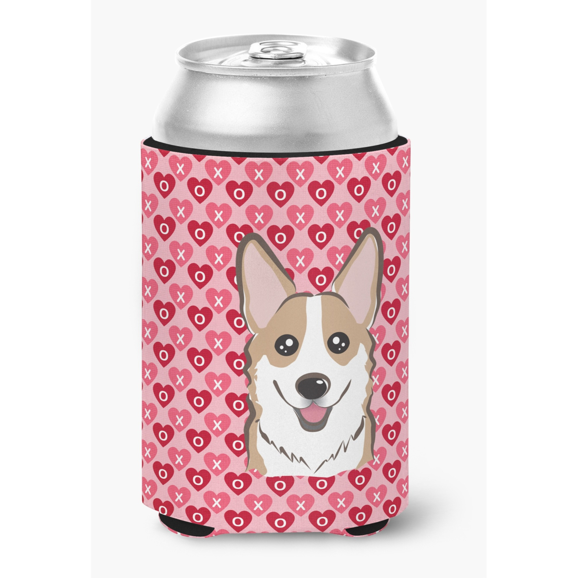 &quotCaroline's Treasures Sable Corgi Hearts Can or Bottle Hugger, Multicolor"
