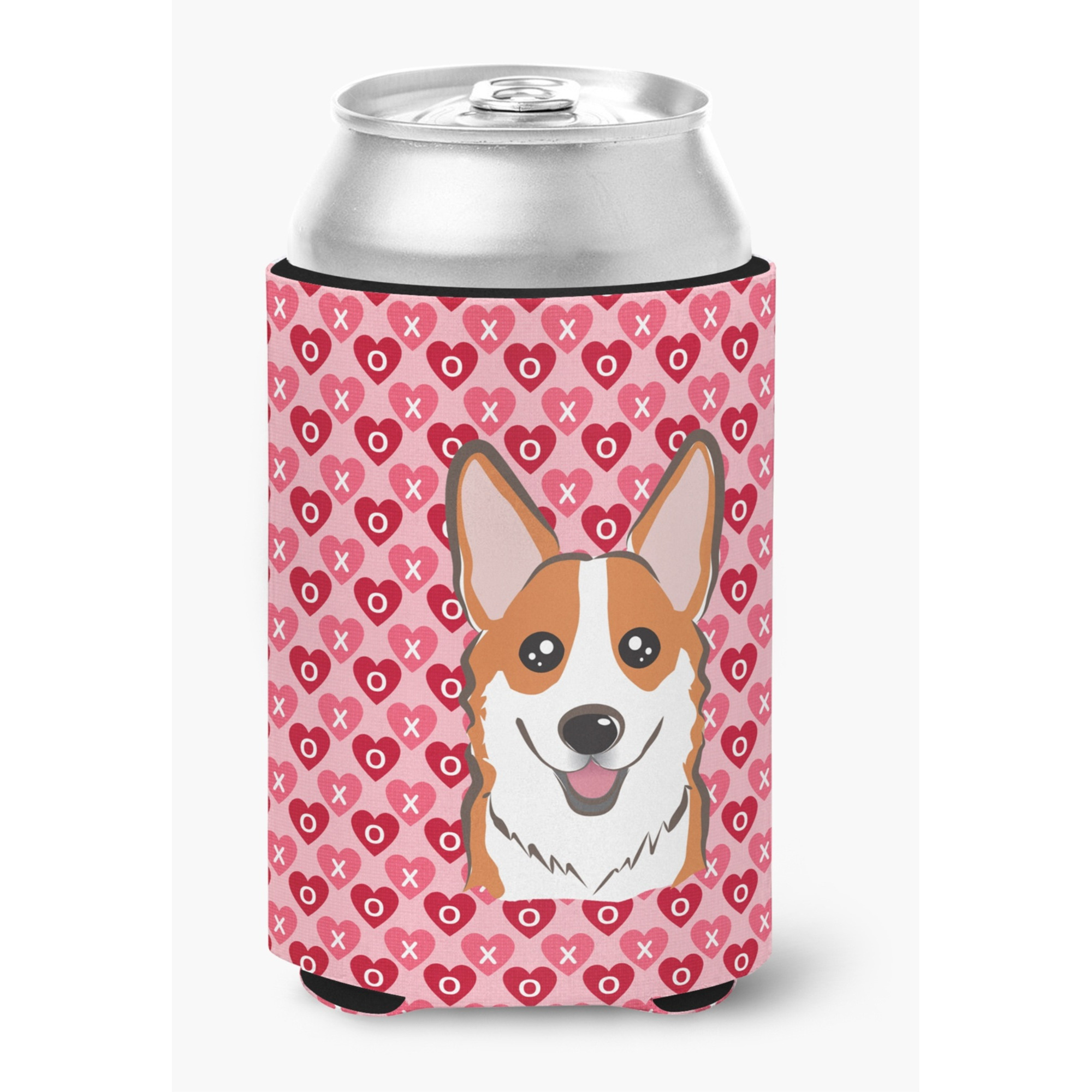 &quotCaroline's Treasures Red Corgi Hearts Can or Bottle Hugger, Multicolor"