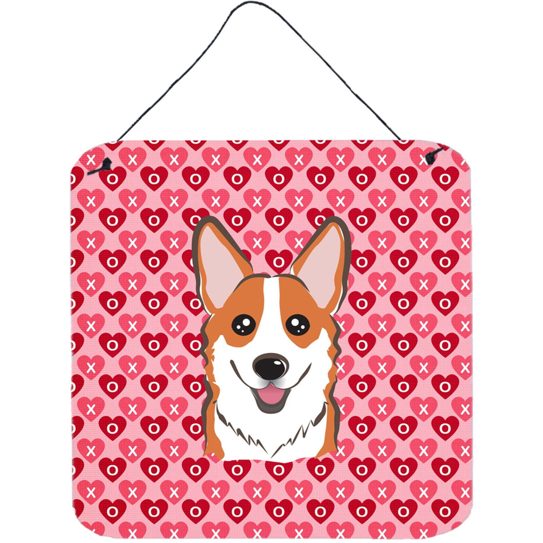 &quotCaroline's Treasures Red Corgi Hearts Metal Print, 6 H x 6 W, Multicolor"