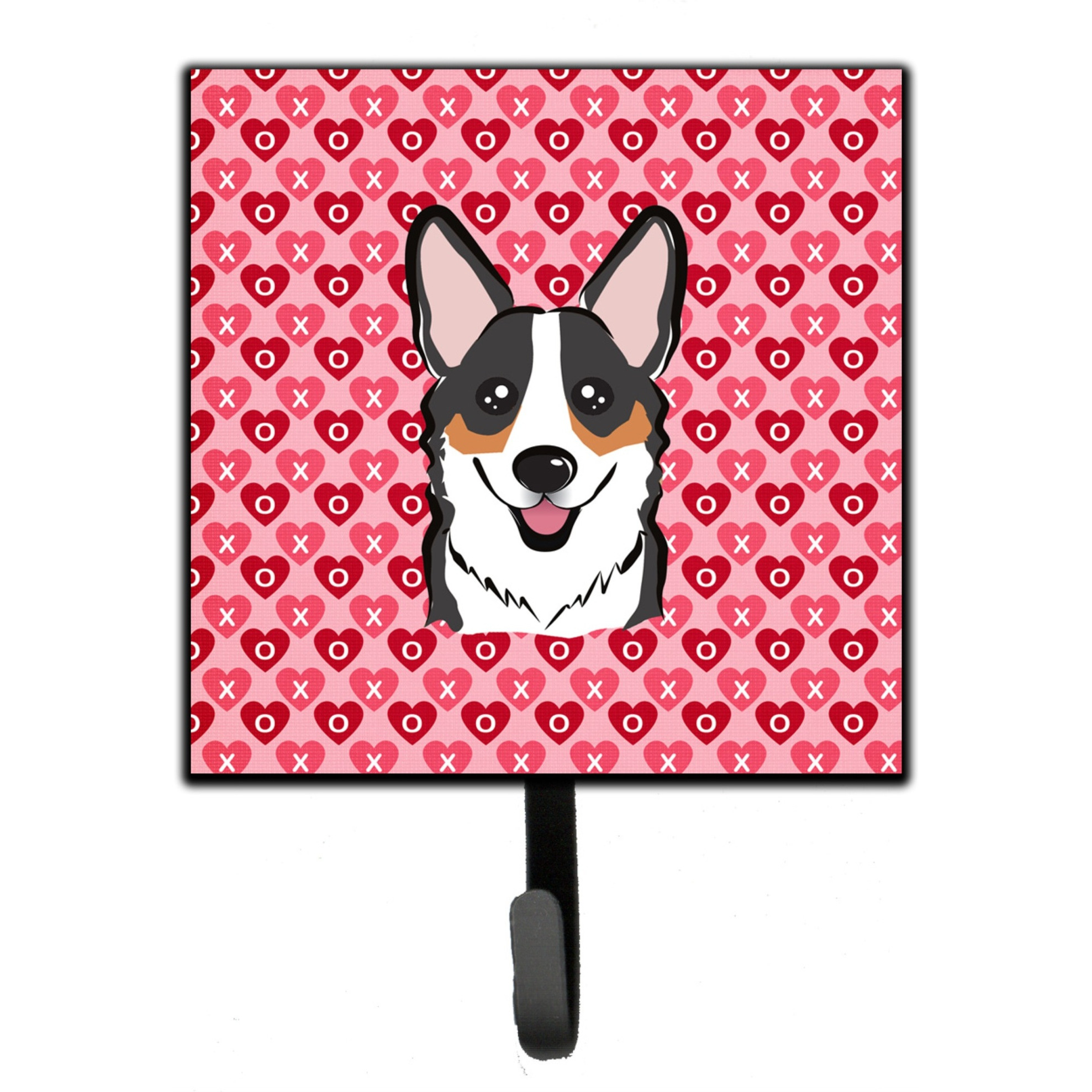 &quotCaroline's Treasures Tricolor Corgi Hearts Wall Hook, Small, Multicolor"