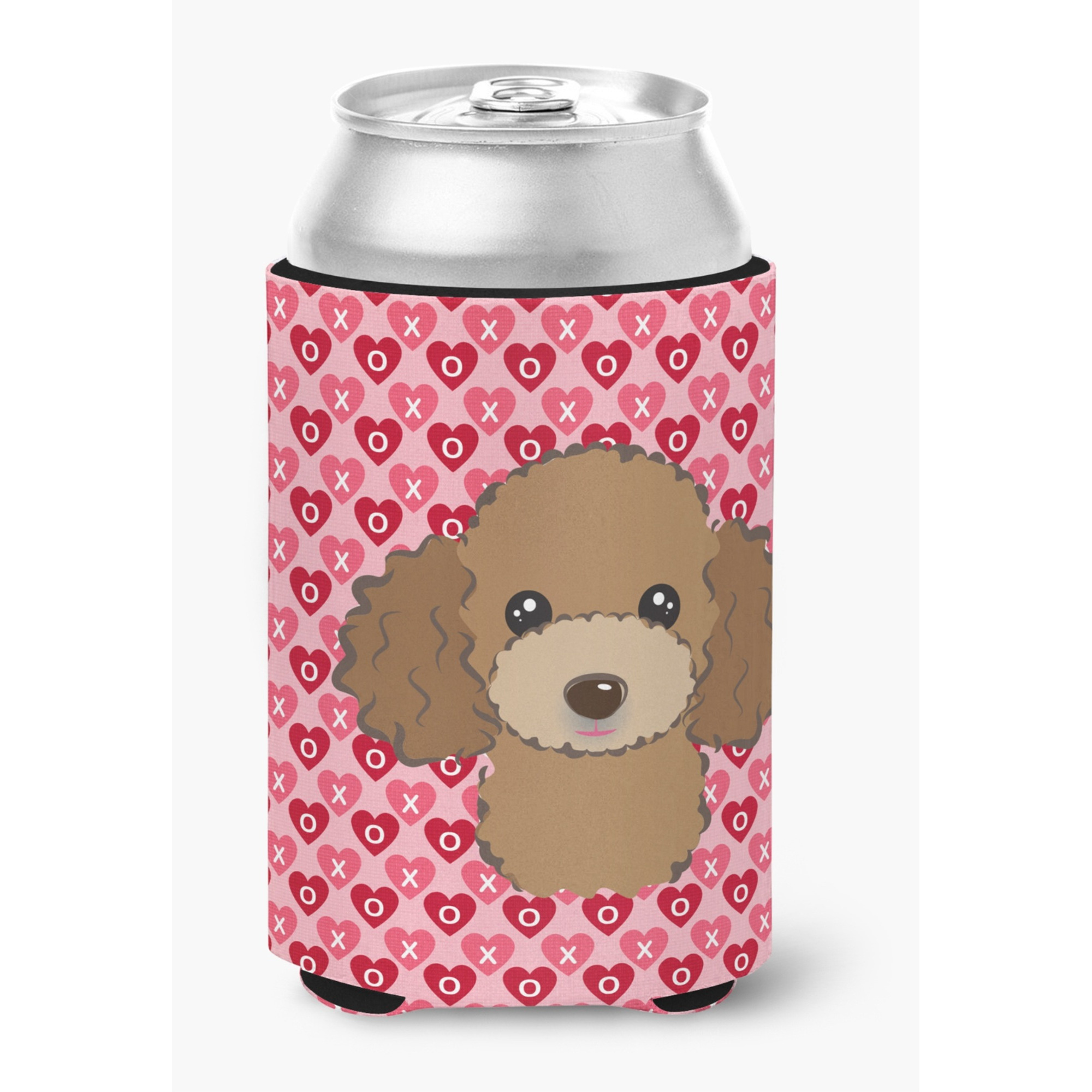 &quotCaroline's Treasures Chocolate Brown Poodle Hearts Can or Bottle Hugger, Multicolor"