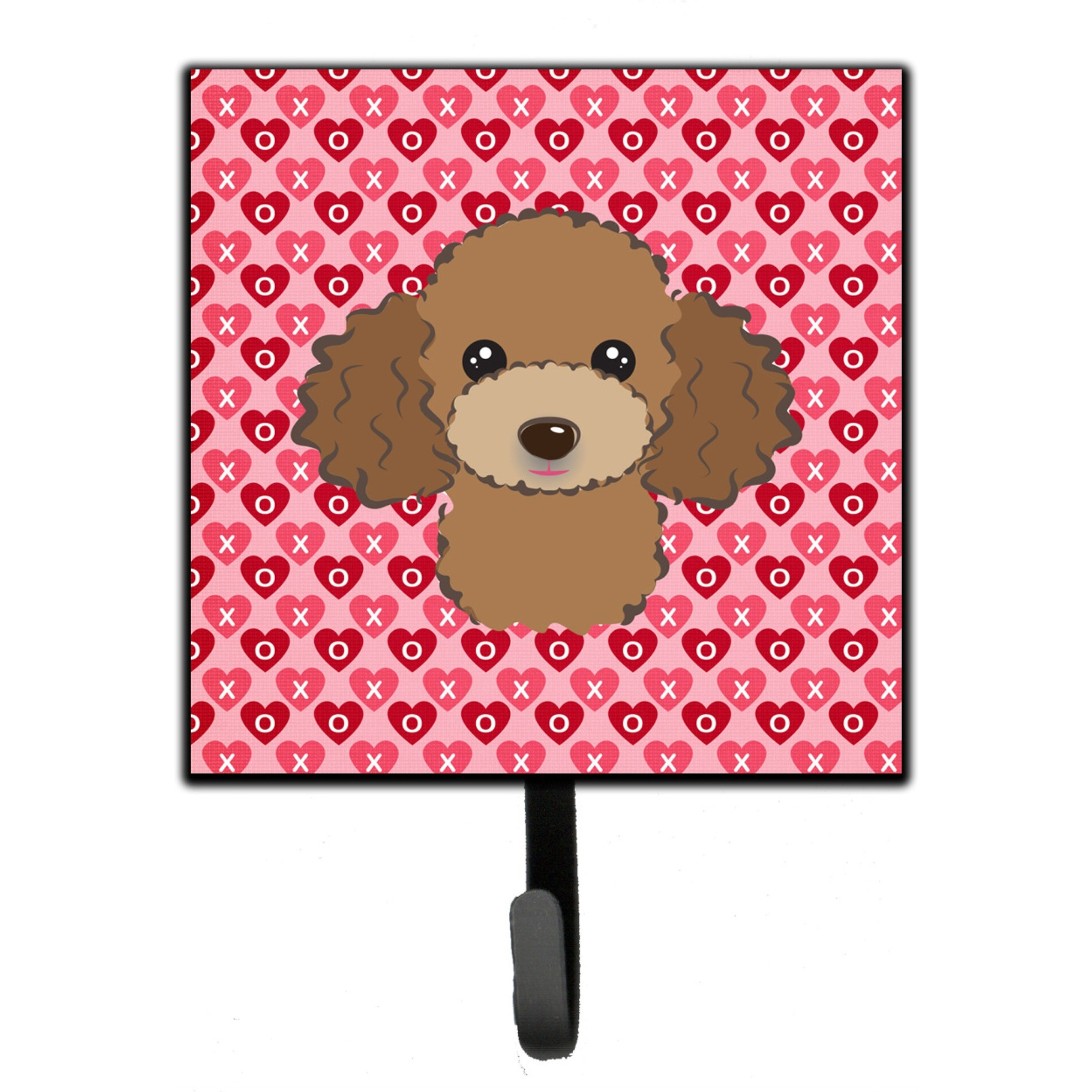 &quotCaroline's Treasures Chocolate Brown Poodle Hearts Wall Hook, Small, Multicolor"