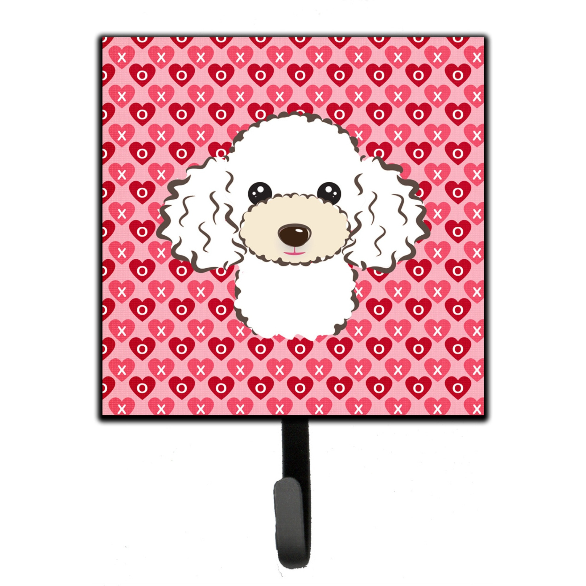 &quotCaroline's Treasures White Poodle Hearts Wall Hook, Small, Multicolor"