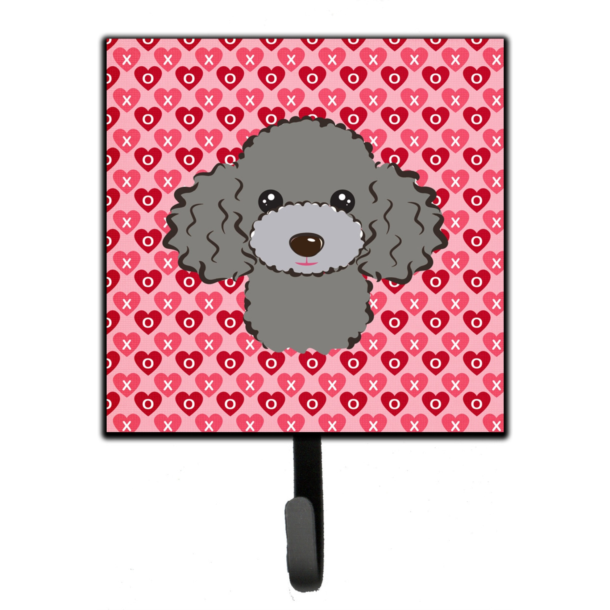 &quotCaroline's Treasures Silver Gray Poodle Hearts Wall Hook, Small, Multicolor"