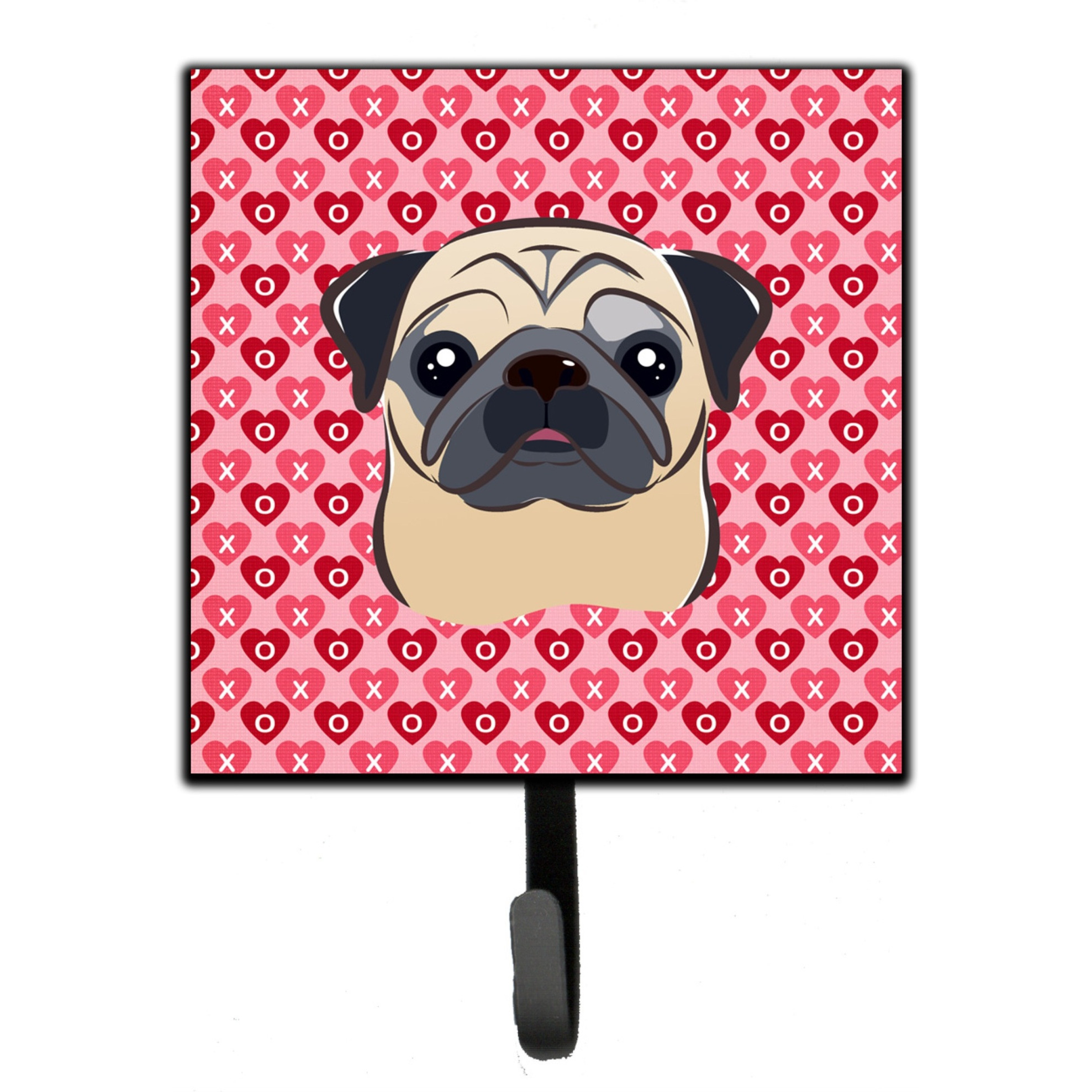 &quotCaroline's Treasures Fawn Pug Hearts Wall Hook, Small, Multicolor"