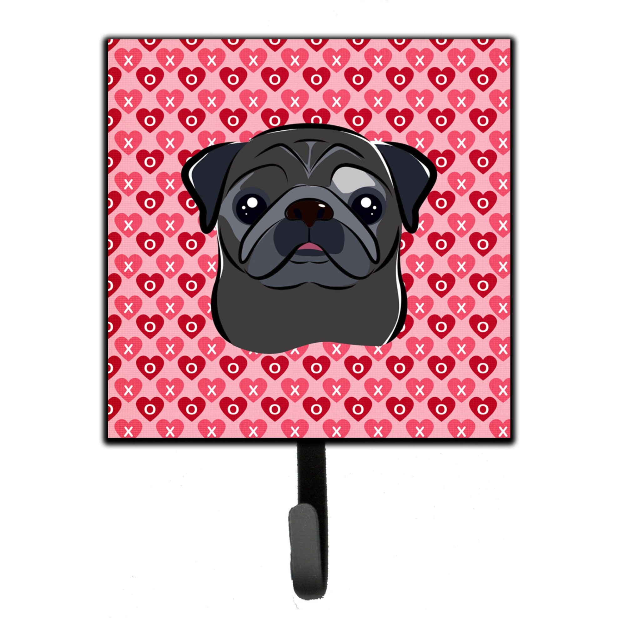 &quotCaroline's Treasures Black Pug Hearts Wall Hook, Small, Multicolor"