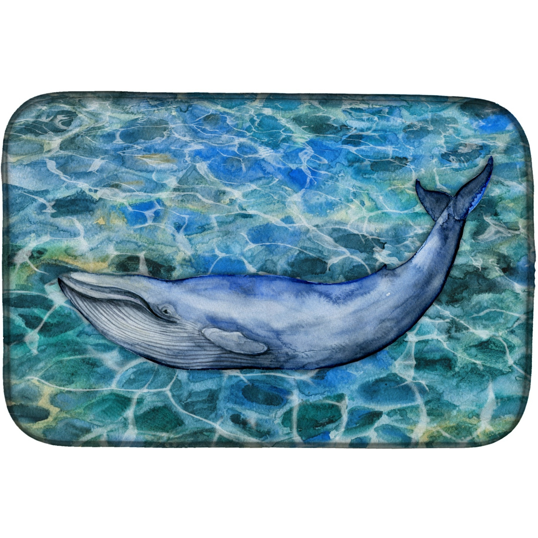 &quotCaroline's Treasures Humpback Whale Dish Drying Mat, 14 x 21"
