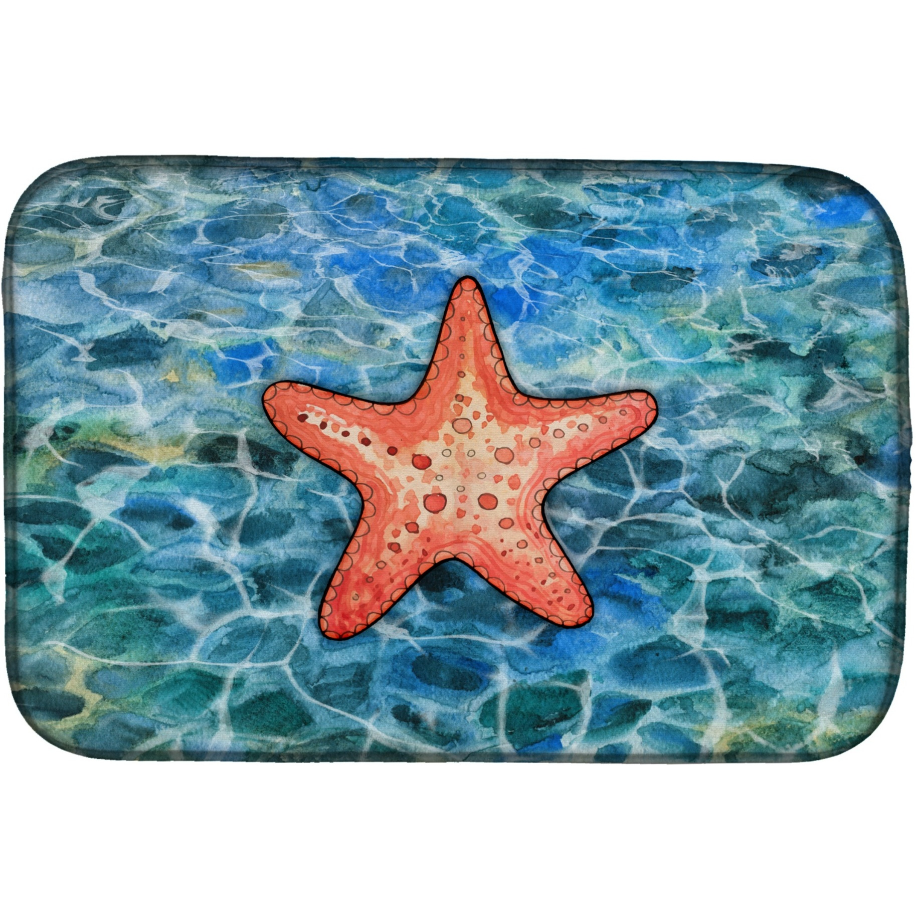 &quotCaroline's Treasures Starfish Dish Drying Mat, 14 x 21"