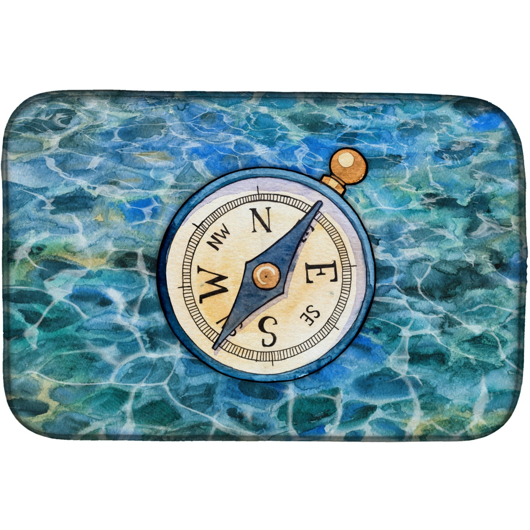 &quotCaroline's Treasures Compass Dish Drying Mat, 14"" x 21"", Multicolor"