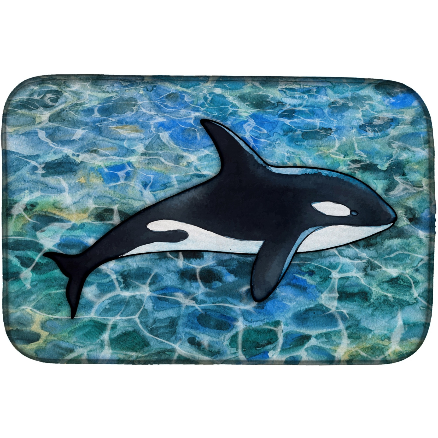 &quotCaroline's Treasures Killer Whale Orca Dish Drying Mat, 14"" x 21"""