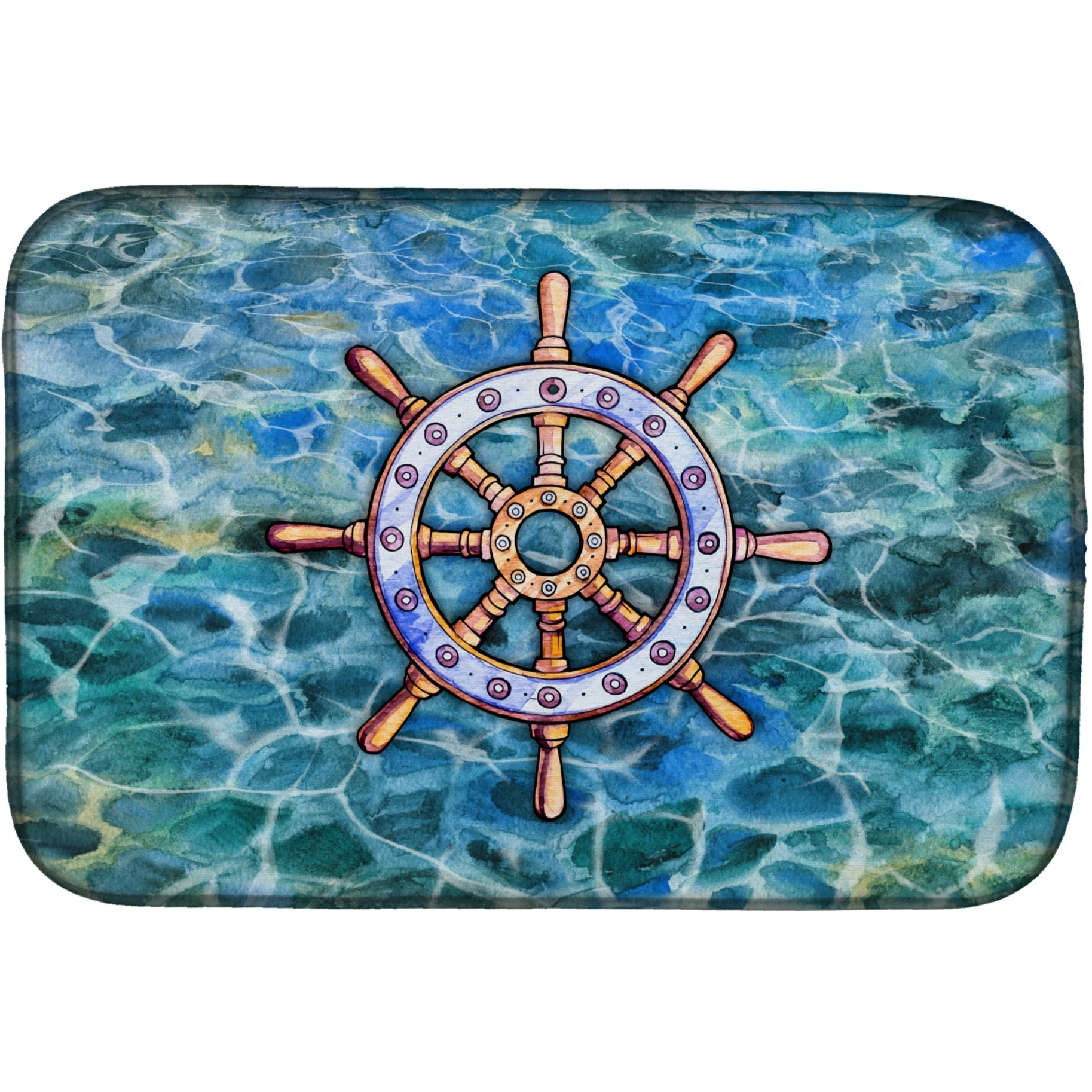 &quotCaroline's Treasures Steering Wheel Helm Dish Drying Mat, 14"" x 21"""
