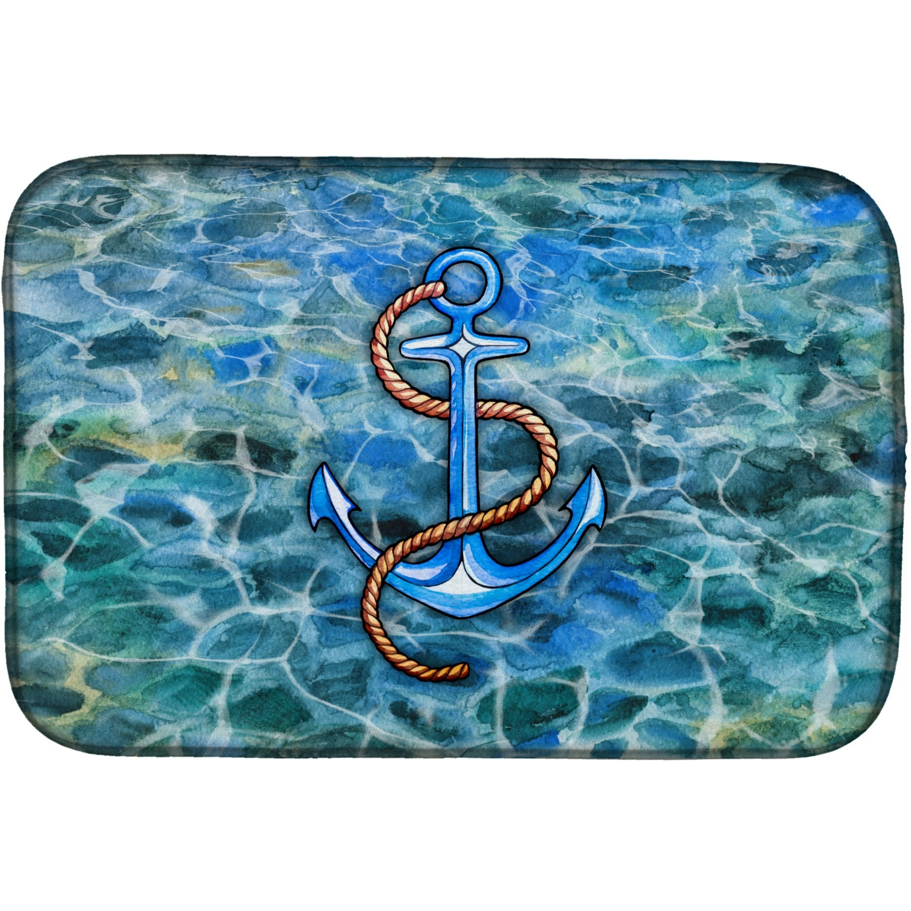 &quotCaroline's Treasures Anchor Dish Drying Mat, 14"" x 21"""