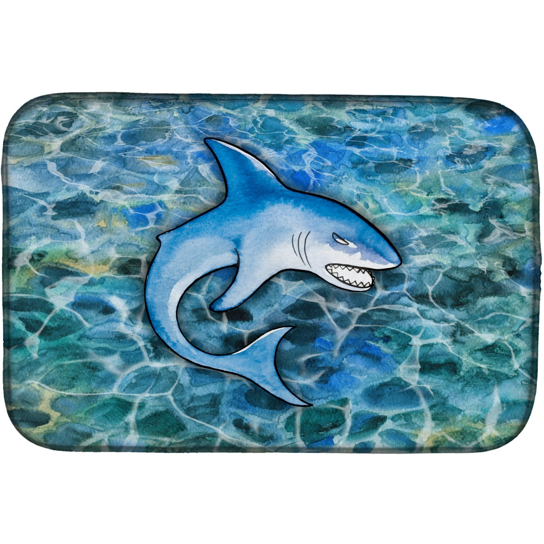 &quotCaroline's Treasures Shark Dish Drying Mat, 14 X 21"
