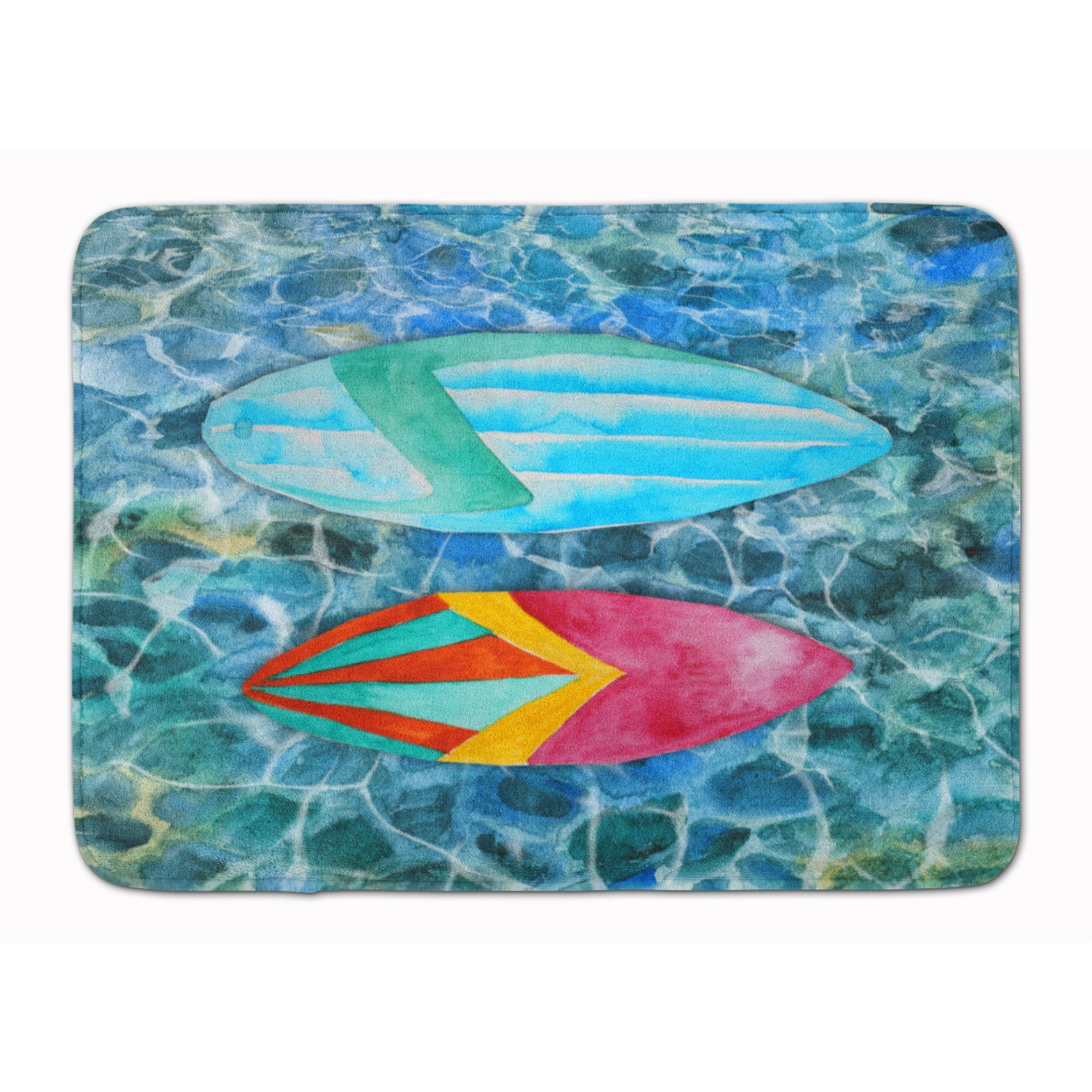 &quotCaroline's Treasures Surf Boards on the Water Floor Mat, 19 H x 27 W, Multicolor"
